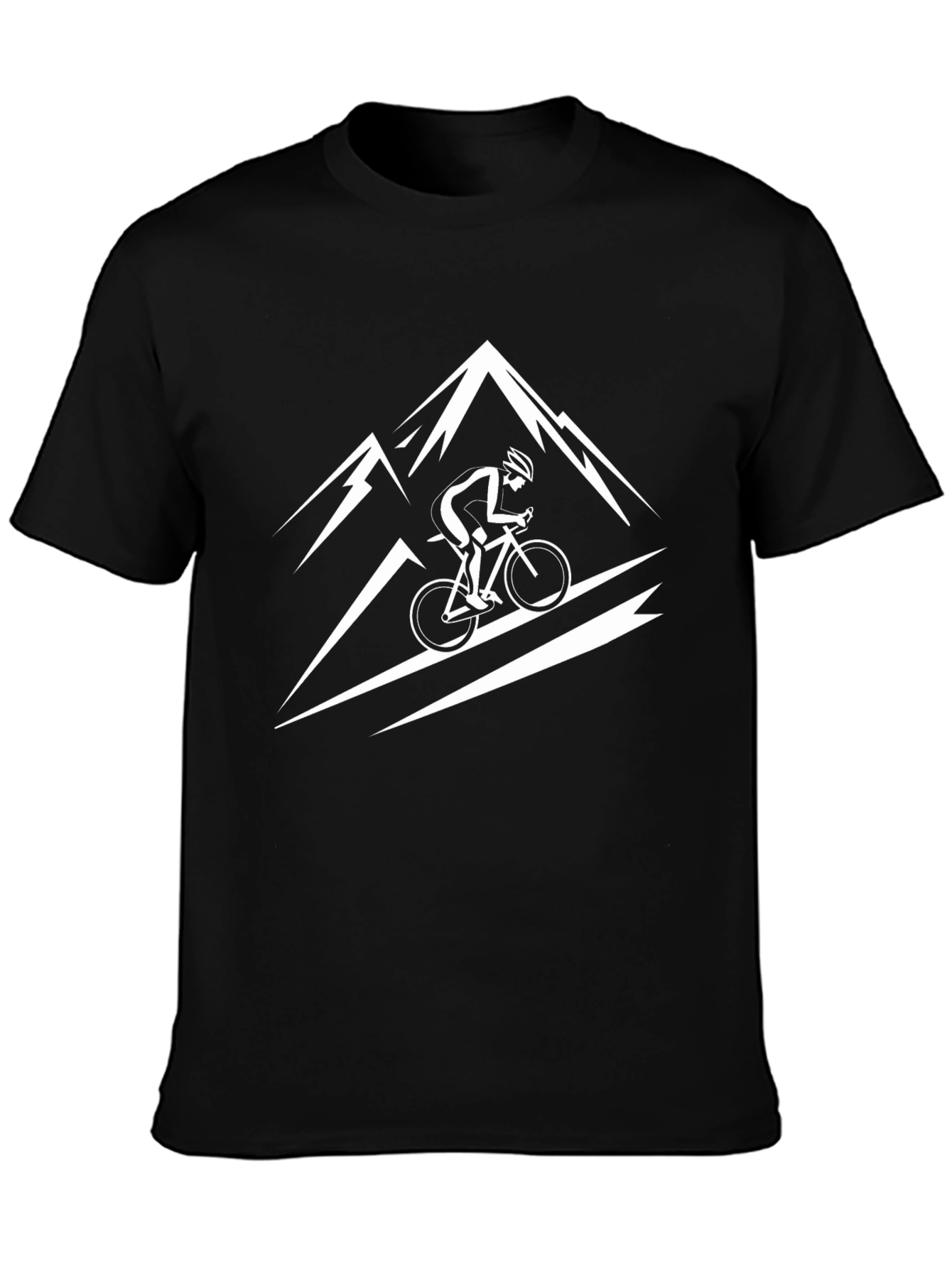Mountain Biker Graphic Tee - Black Cotton T-Shirt