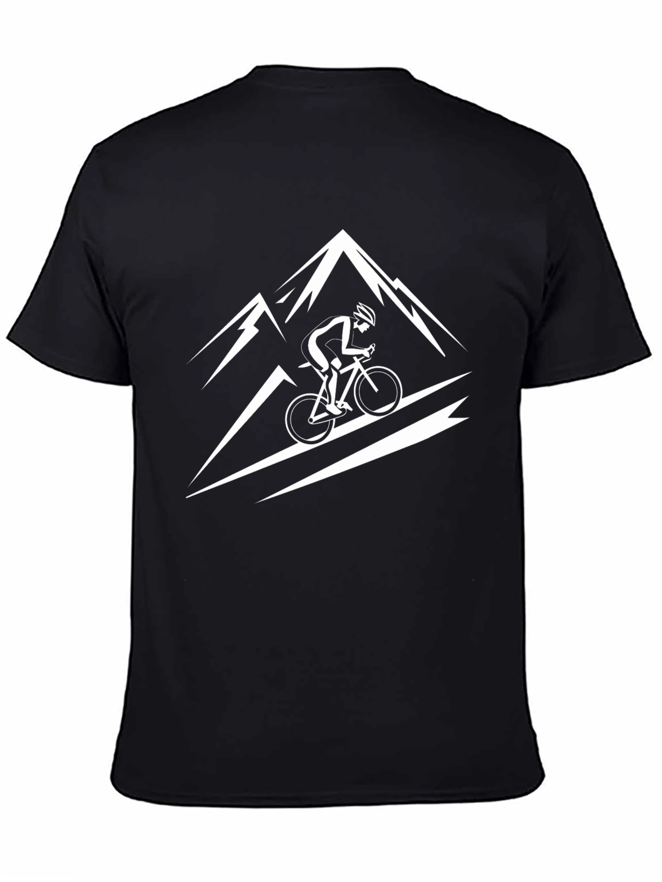 Mountain Biker Graphic Tee - Black Cotton T-Shirt