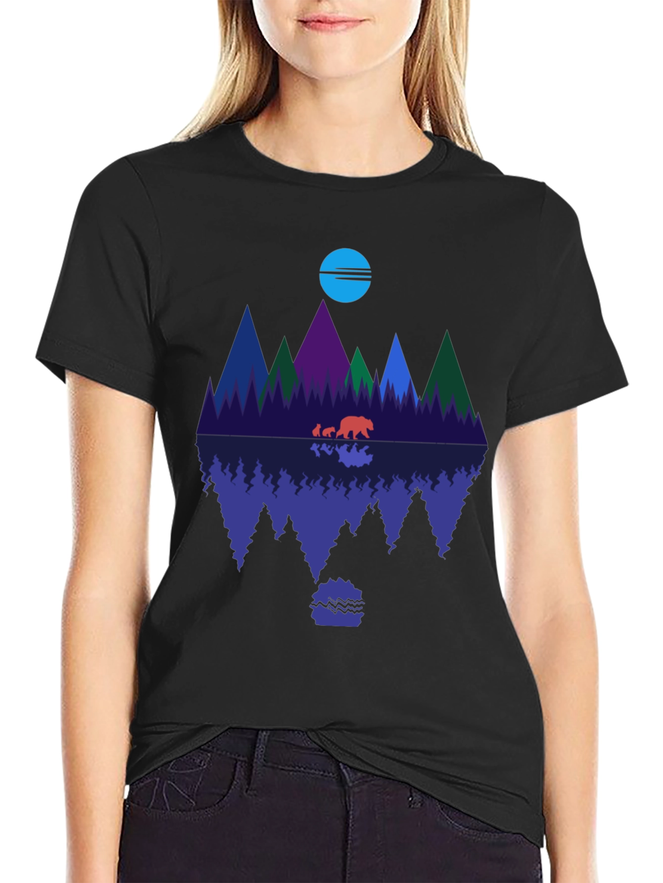 Bear Family Reflection Graphic Tee