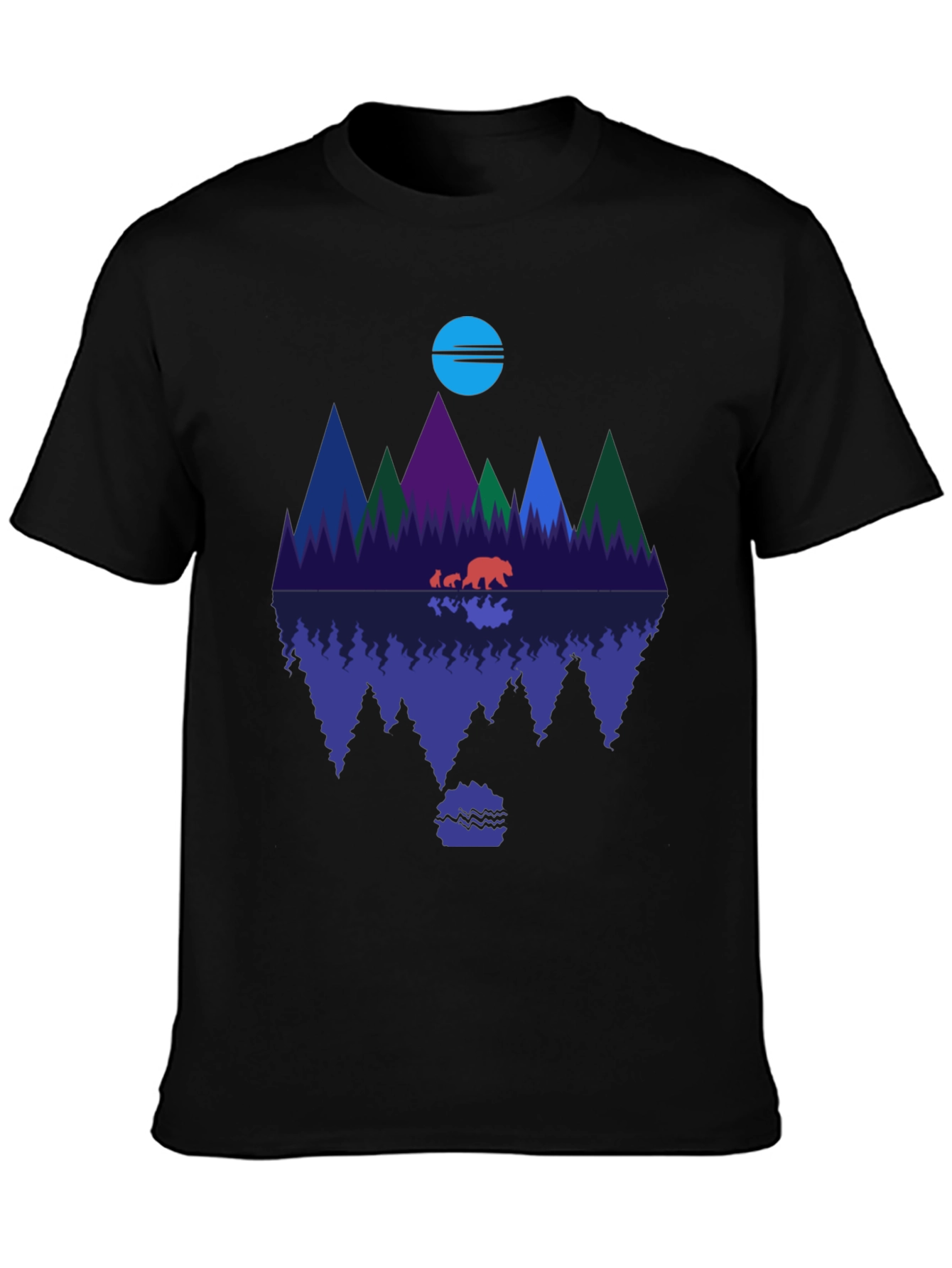 Bear Family Reflection Graphic Tee