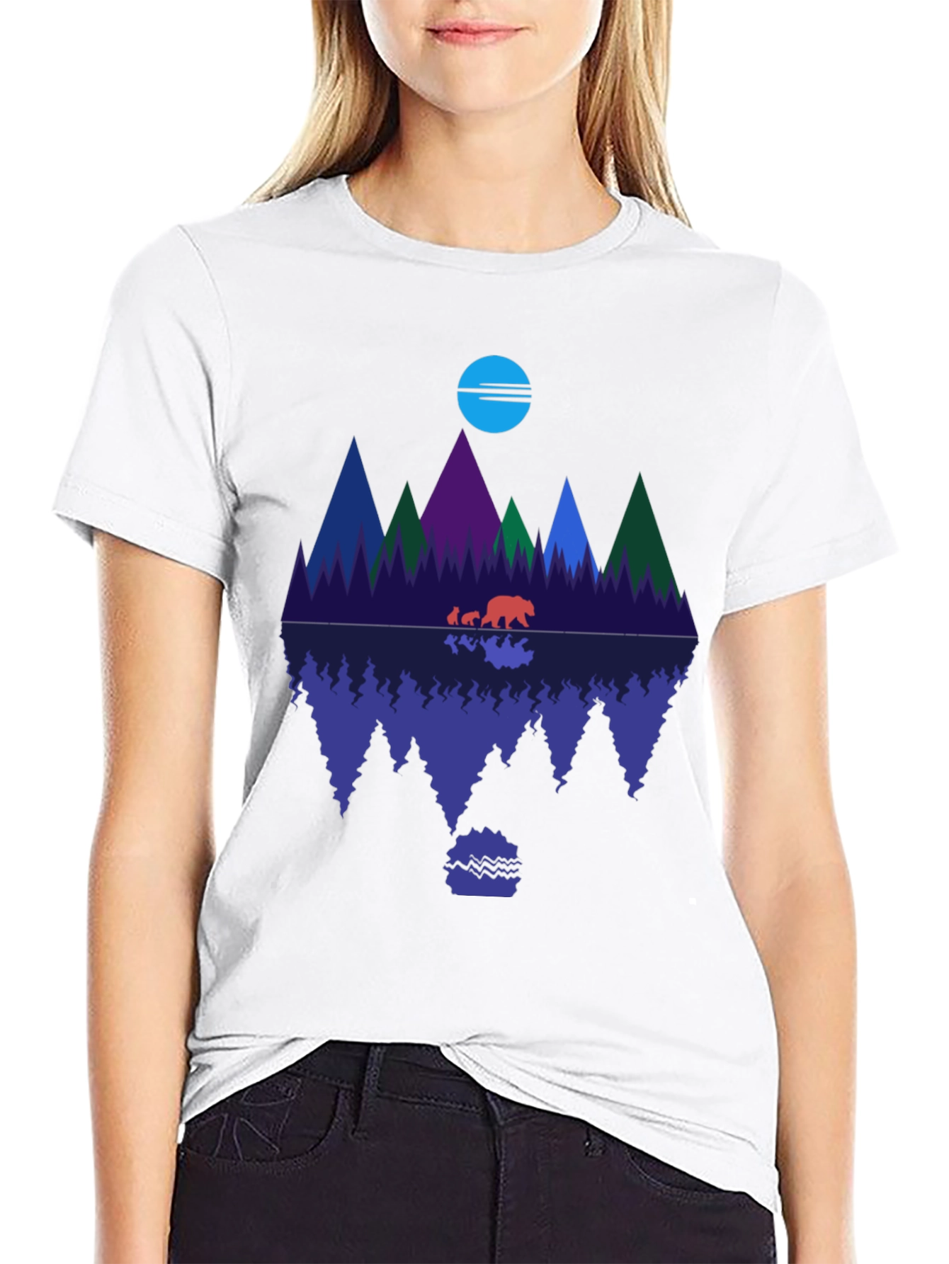 Bear Family Reflection Graphic Tee