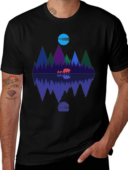 Bear Family Reflection Graphic Tee