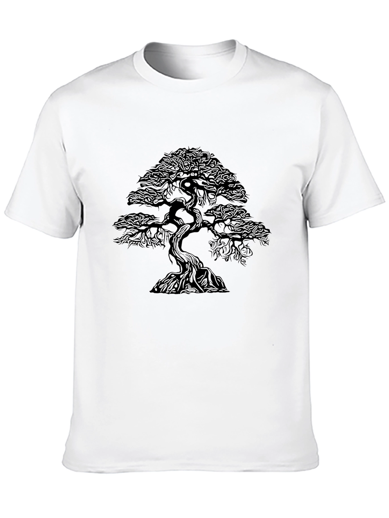 Bonsai Tree Graphic Tee - Stylish Black Shirt