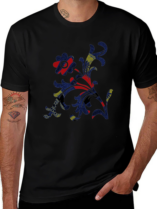 Abstract Print Mens Black T-Shirt