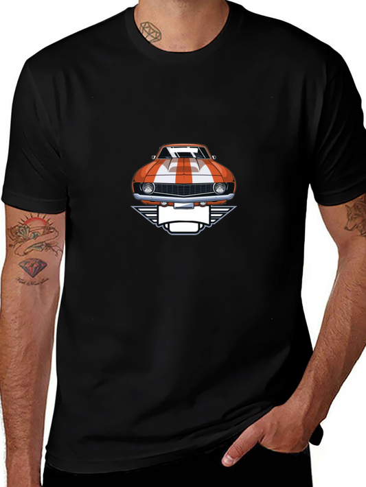 Classic Car Graphic Tee - Black Cotton T-Shirt