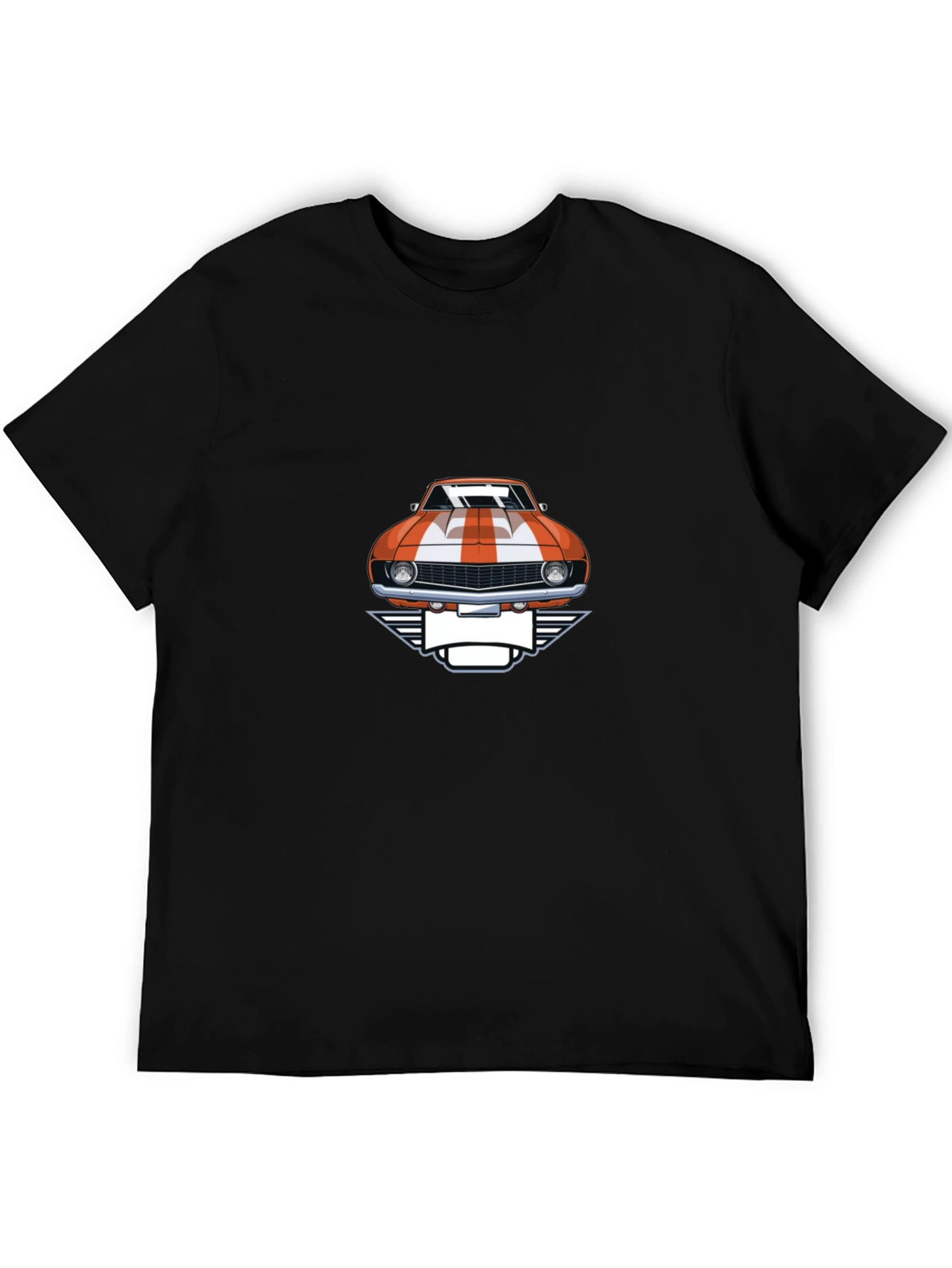 Classic Car Graphic Tee - Black Cotton T-Shirt