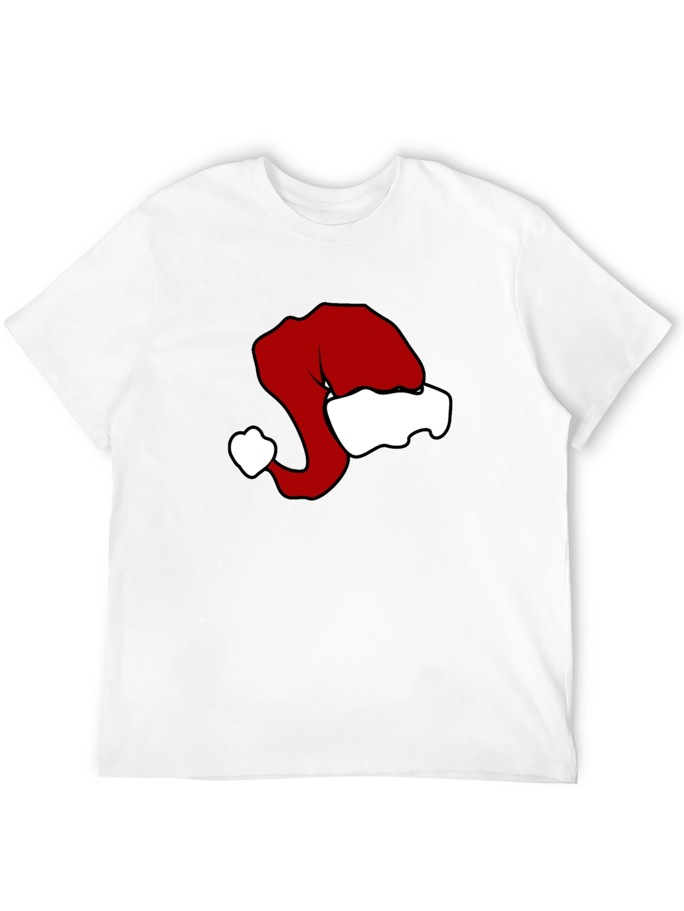 Festive Santa Hat Graphic Tee - Holiday Cheer!
