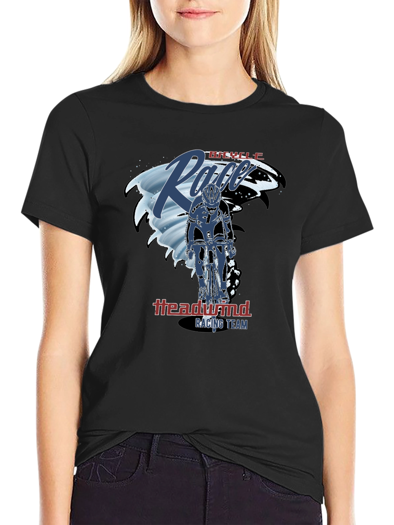 Bicycle Race T-Shirt - Headwind Racing Team - Black