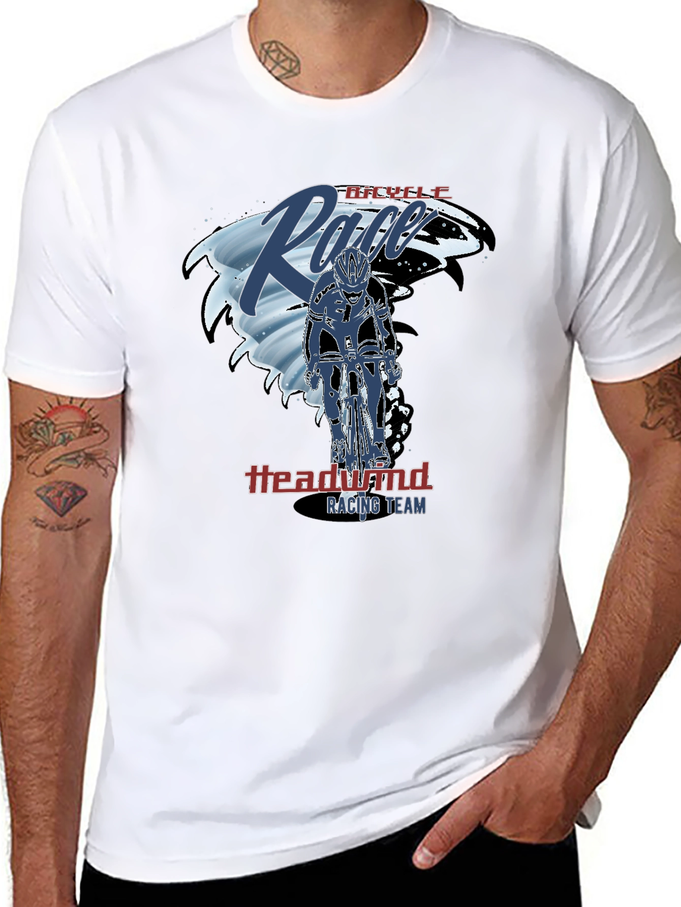 Bicycle Race T-Shirt - Headwind Racing Team - Black