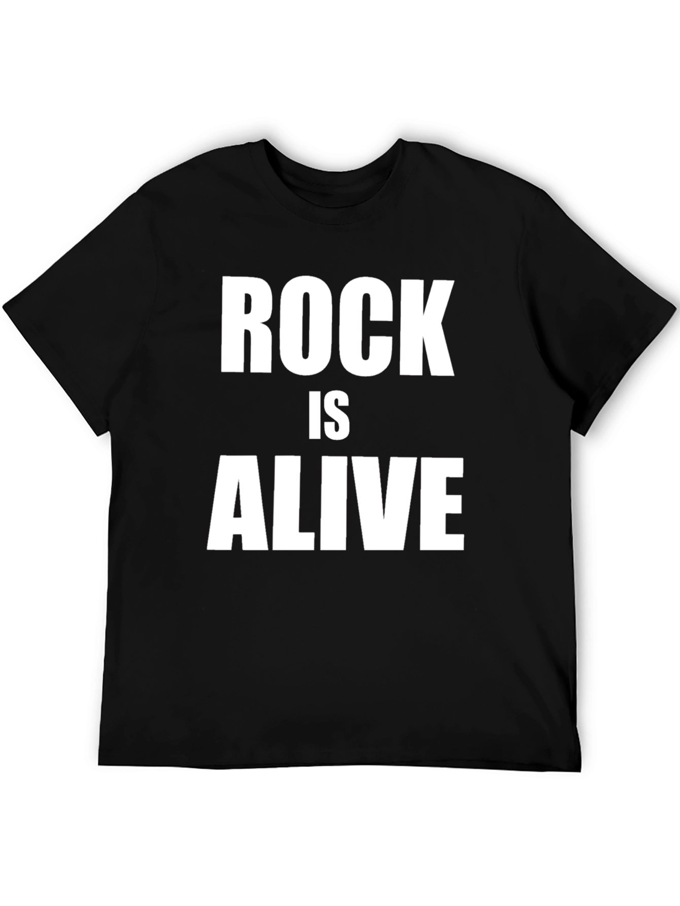 Rock Is Alive Black Graphic T-Shirt
