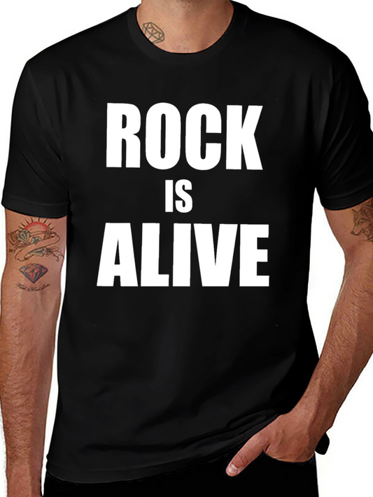 Rock Is Alive Black Graphic T-Shirt