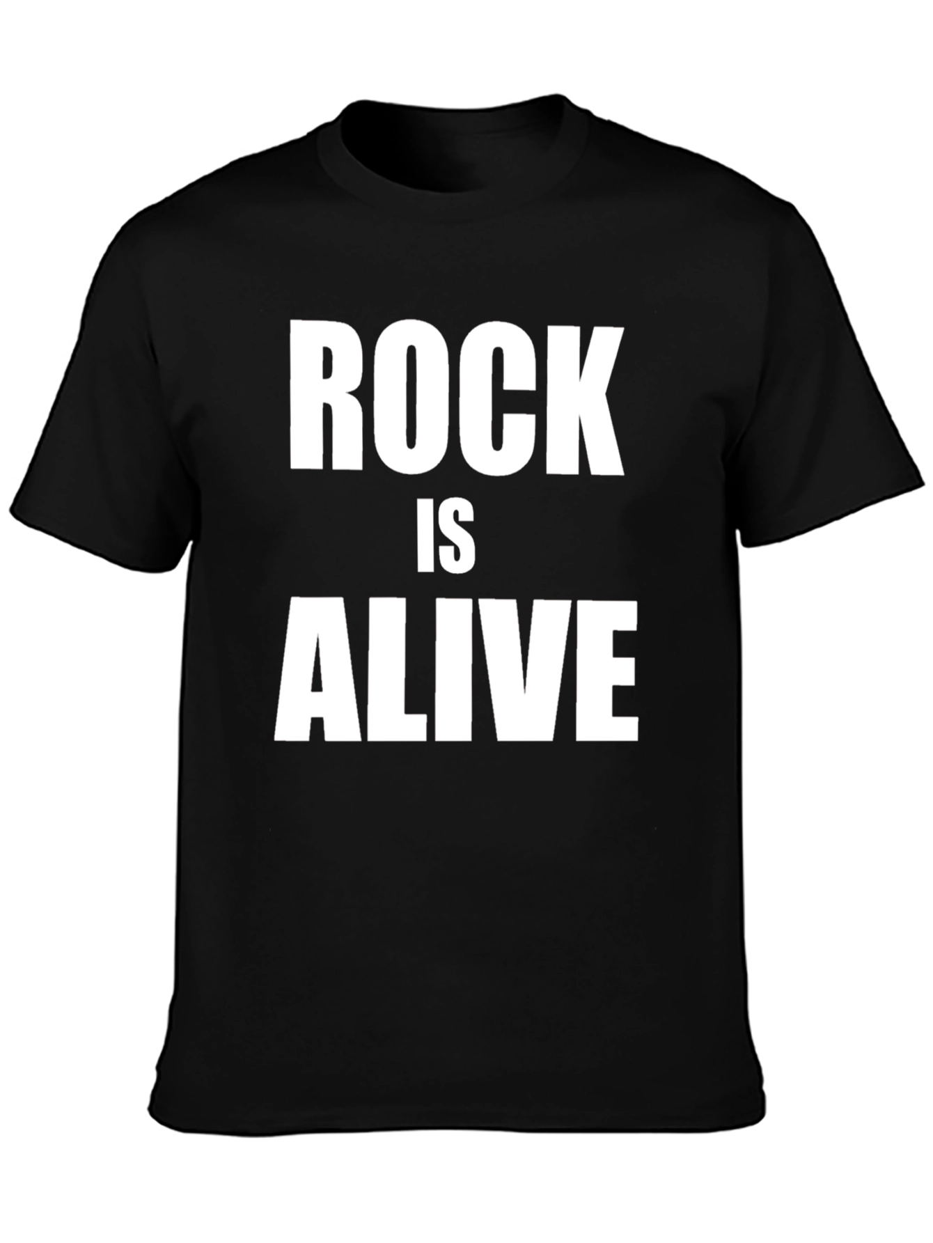 Rock Is Alive Black Graphic T-Shirt