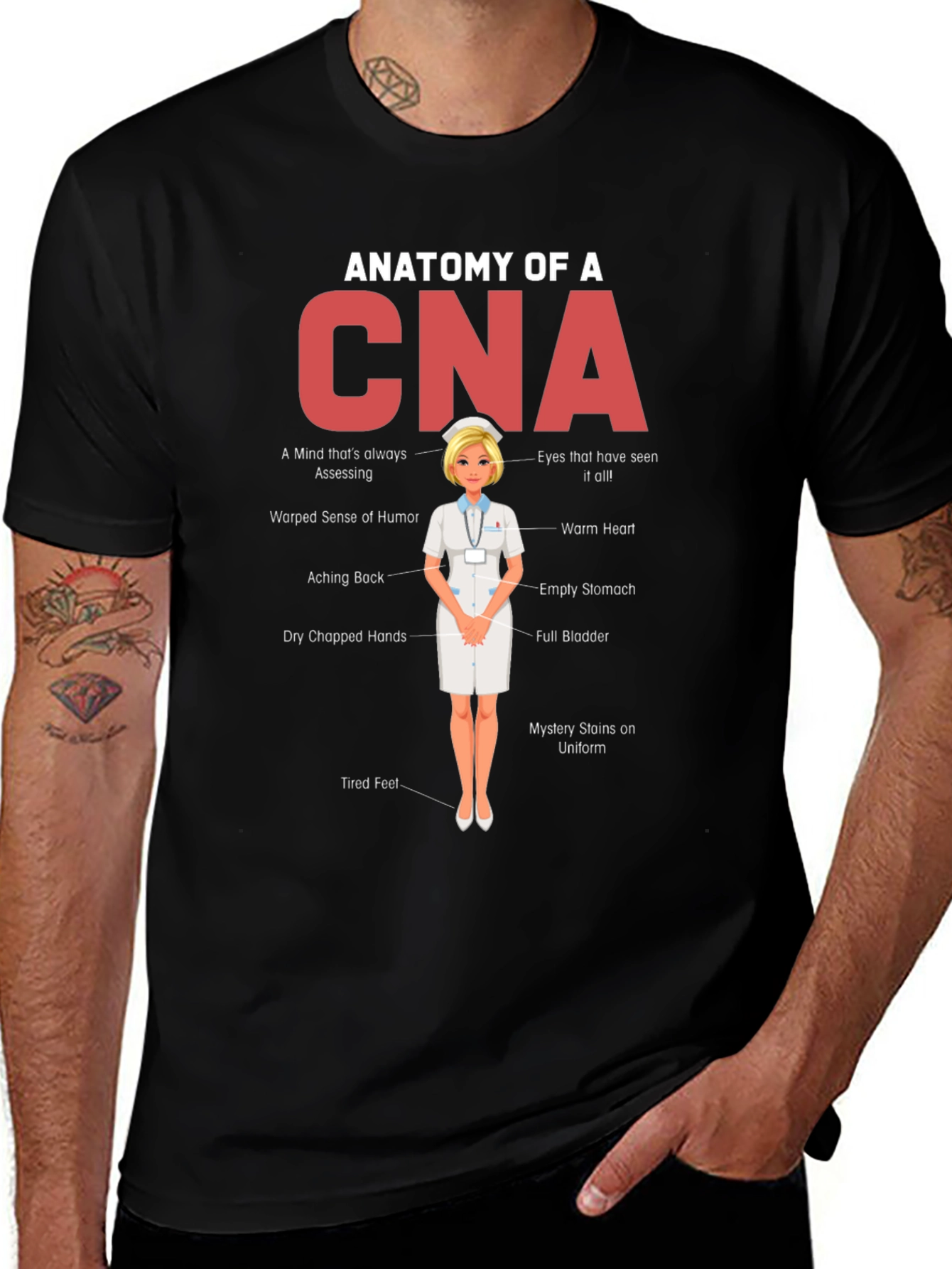 Anatomy of a CNA Graphic T-Shirt - Novelty Tee