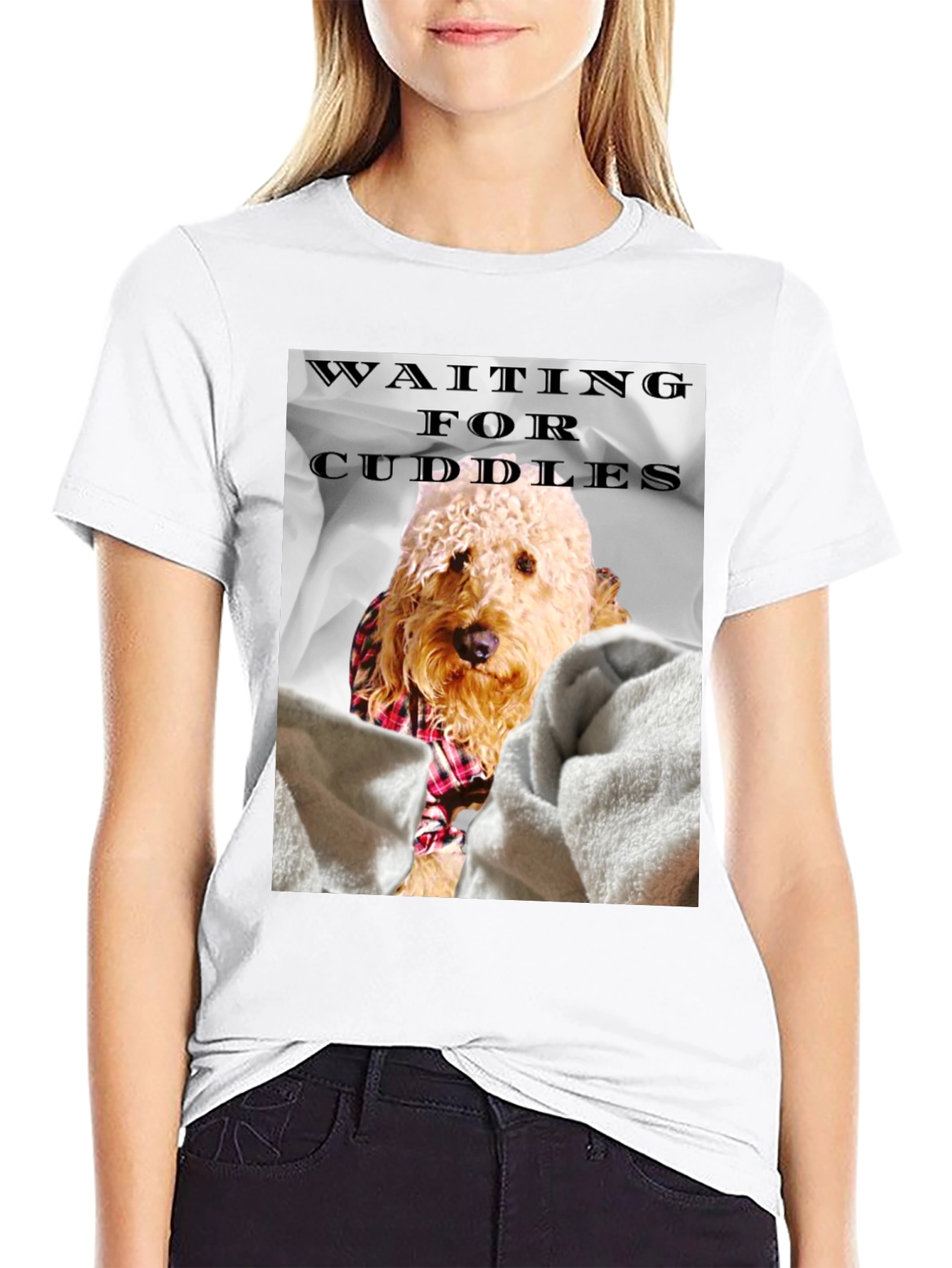 Waiting for Cuddles Dog T-Shirt