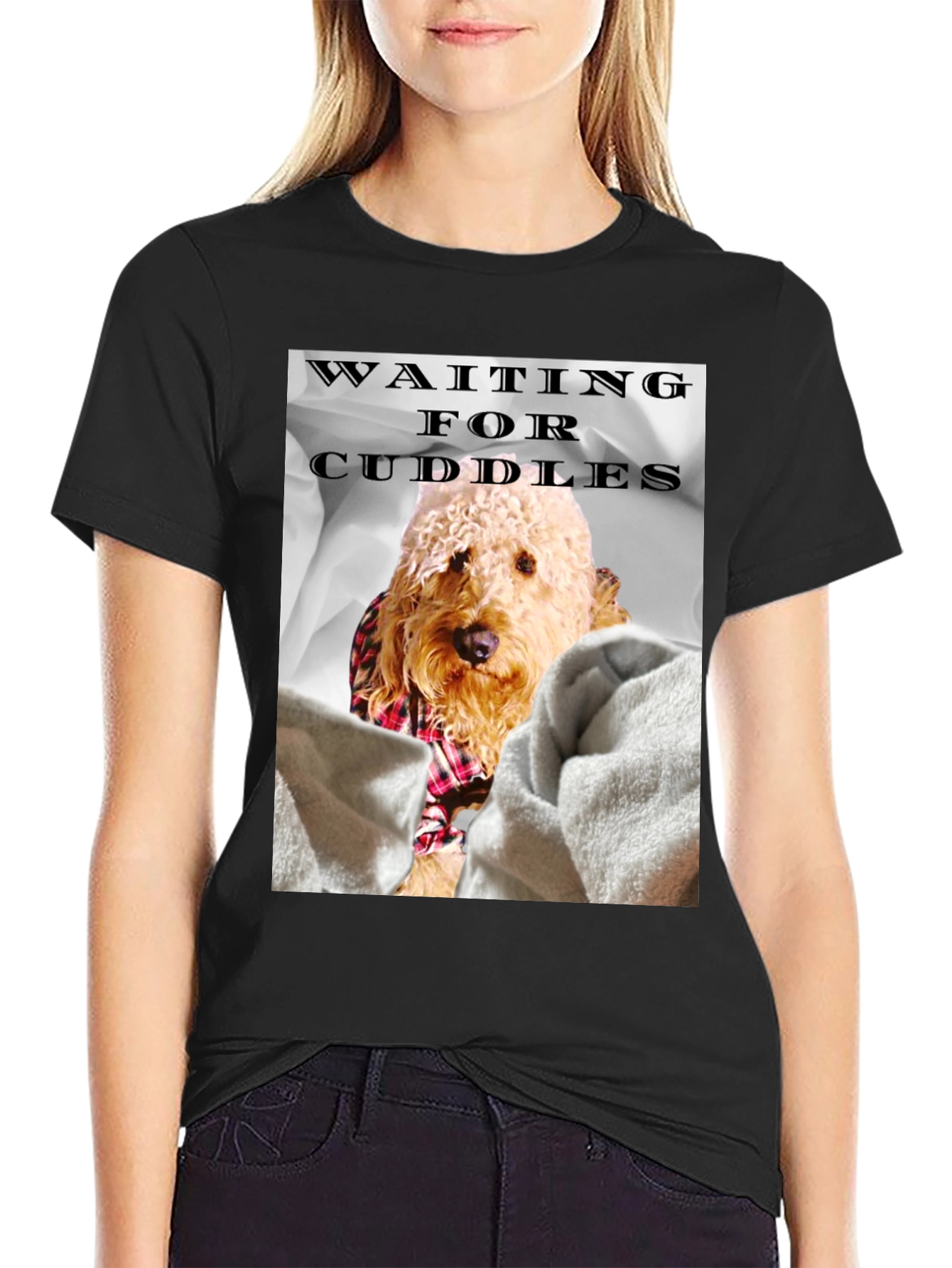 Waiting for Cuddles Dog T-Shirt