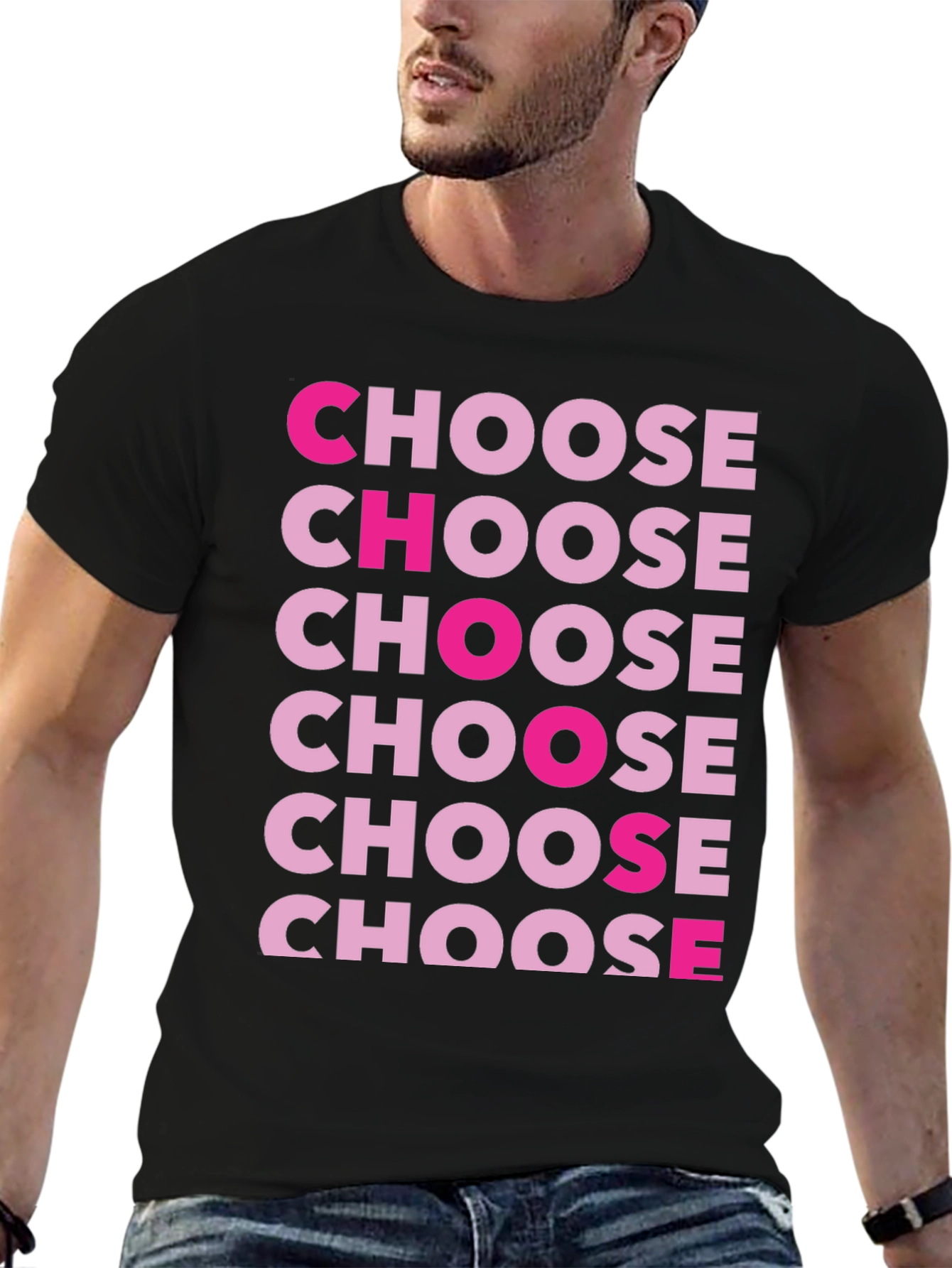 Choose Graphic Print Crew Neck T-Shirt