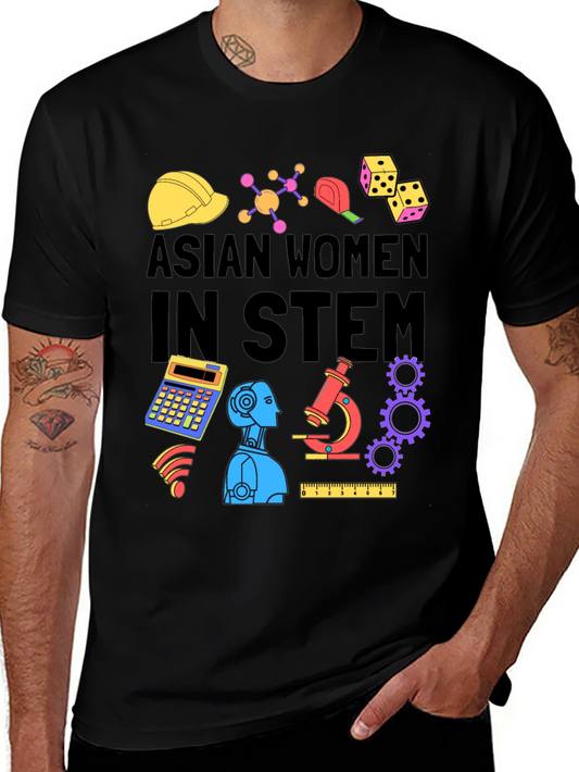 Asian Women in STEM T-Shirt - Science Tech Engineering Math Tee
