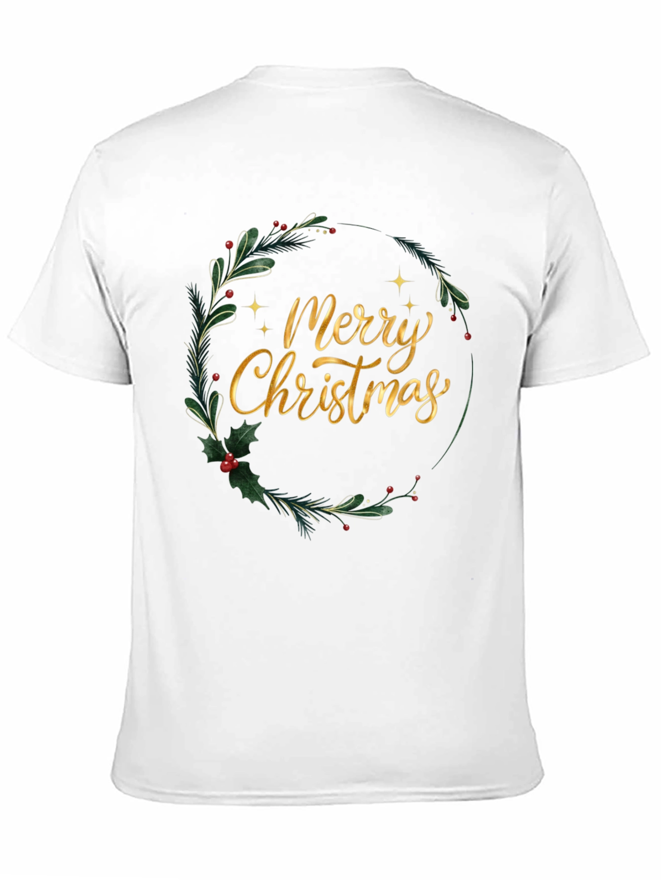 Merry Christmas Wreath T-Shirt - Holiday Festive Tee