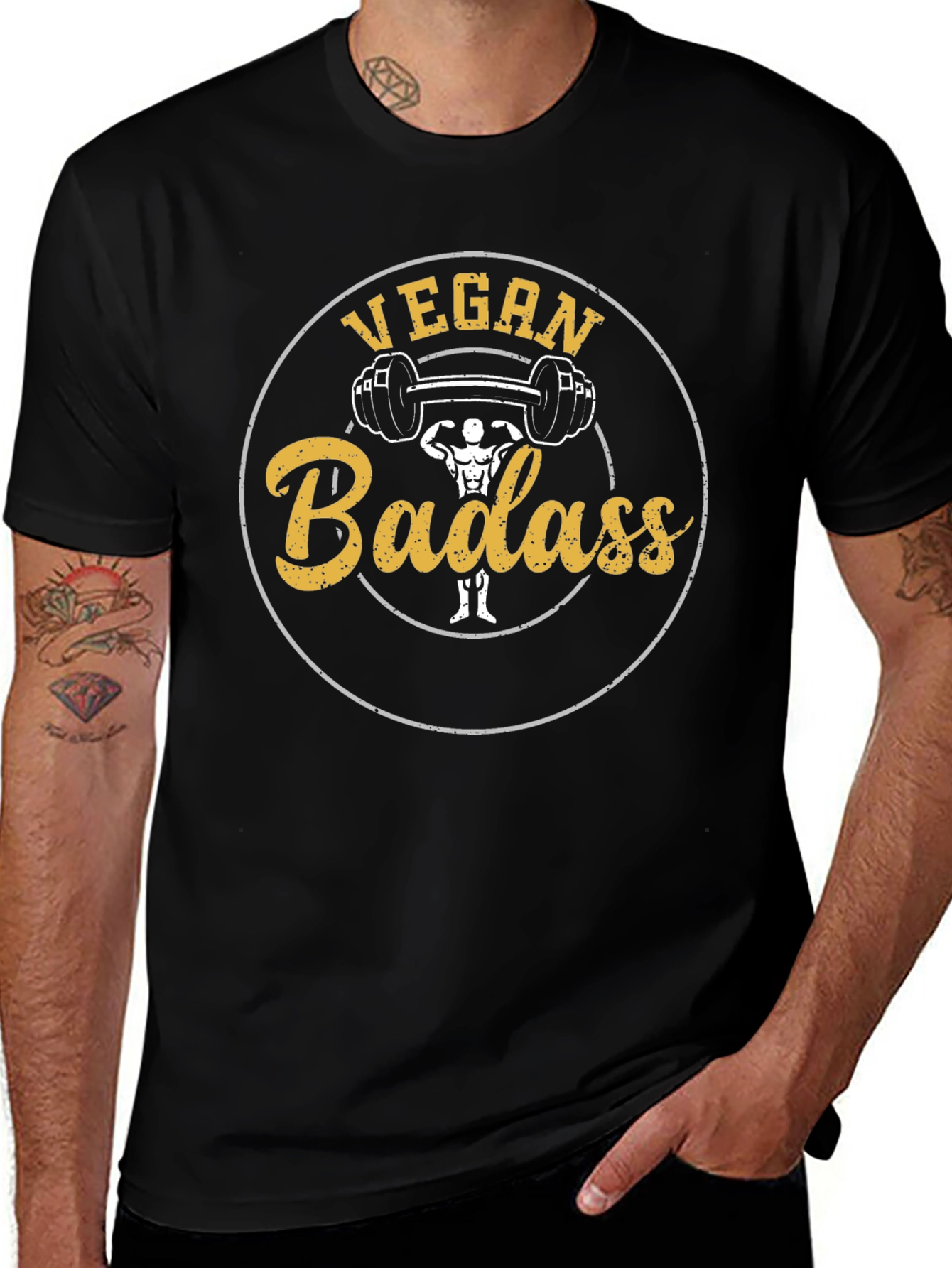 Vegan Badass T-Shirt - Weightlifting Design