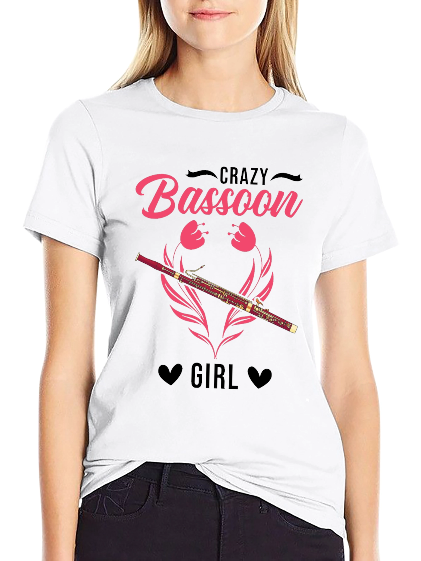 Crazy Bassoon Girl T-Shirt - Music Lover Tee