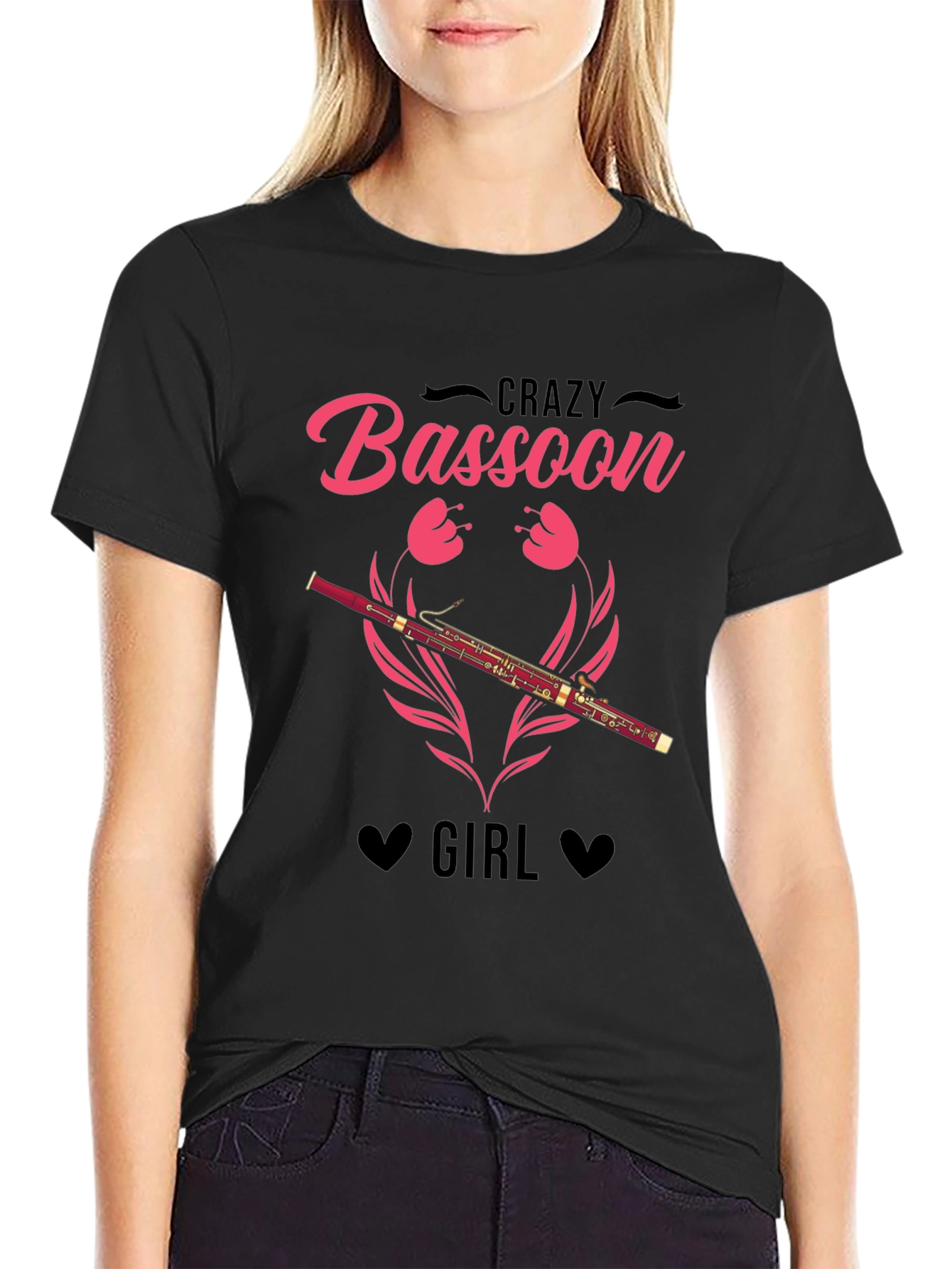 Crazy Bassoon Girl T-Shirt - Music Lover Tee