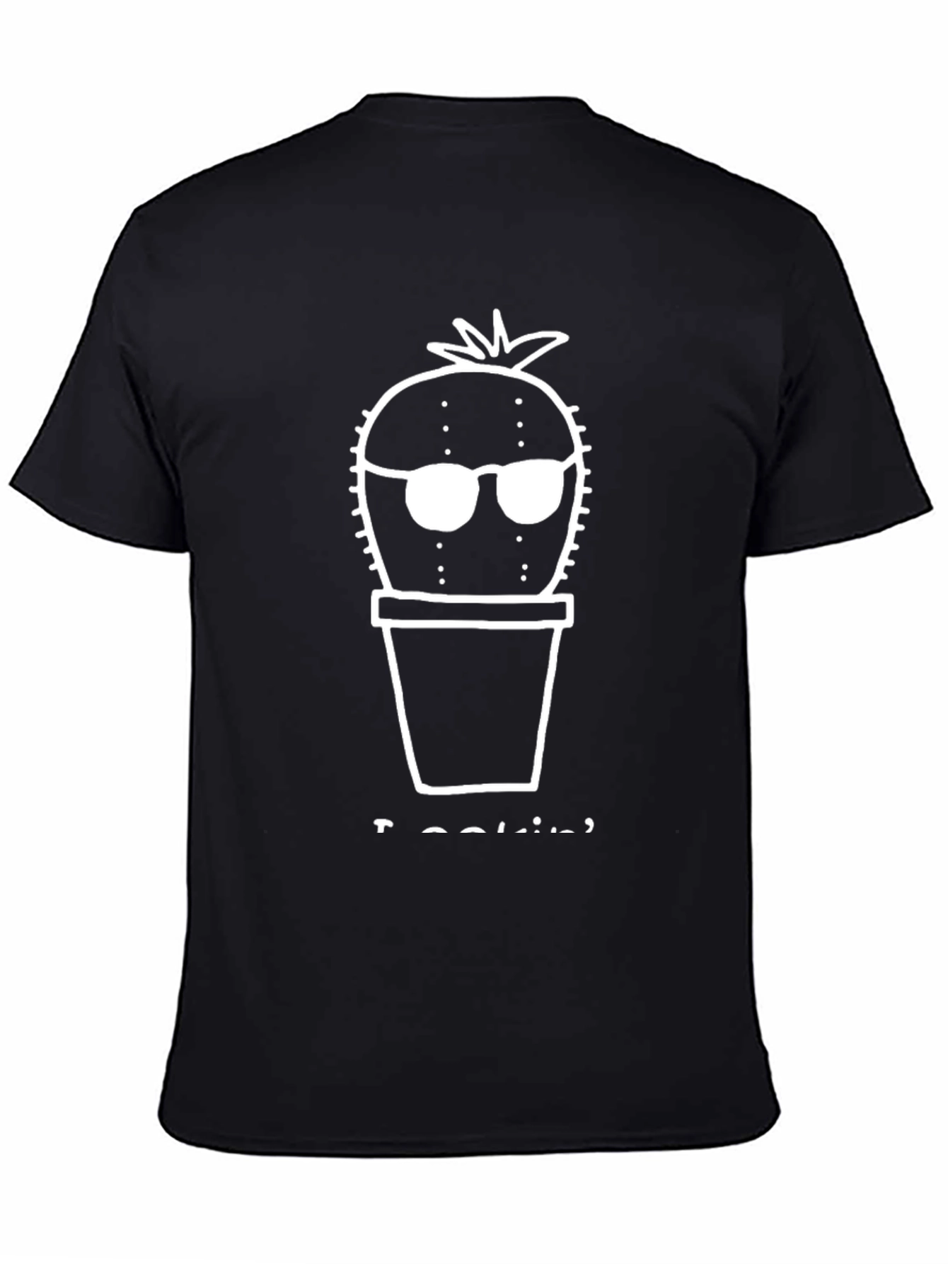 Cool Cactus Graphic Tee - Black Cotton T-Shirt