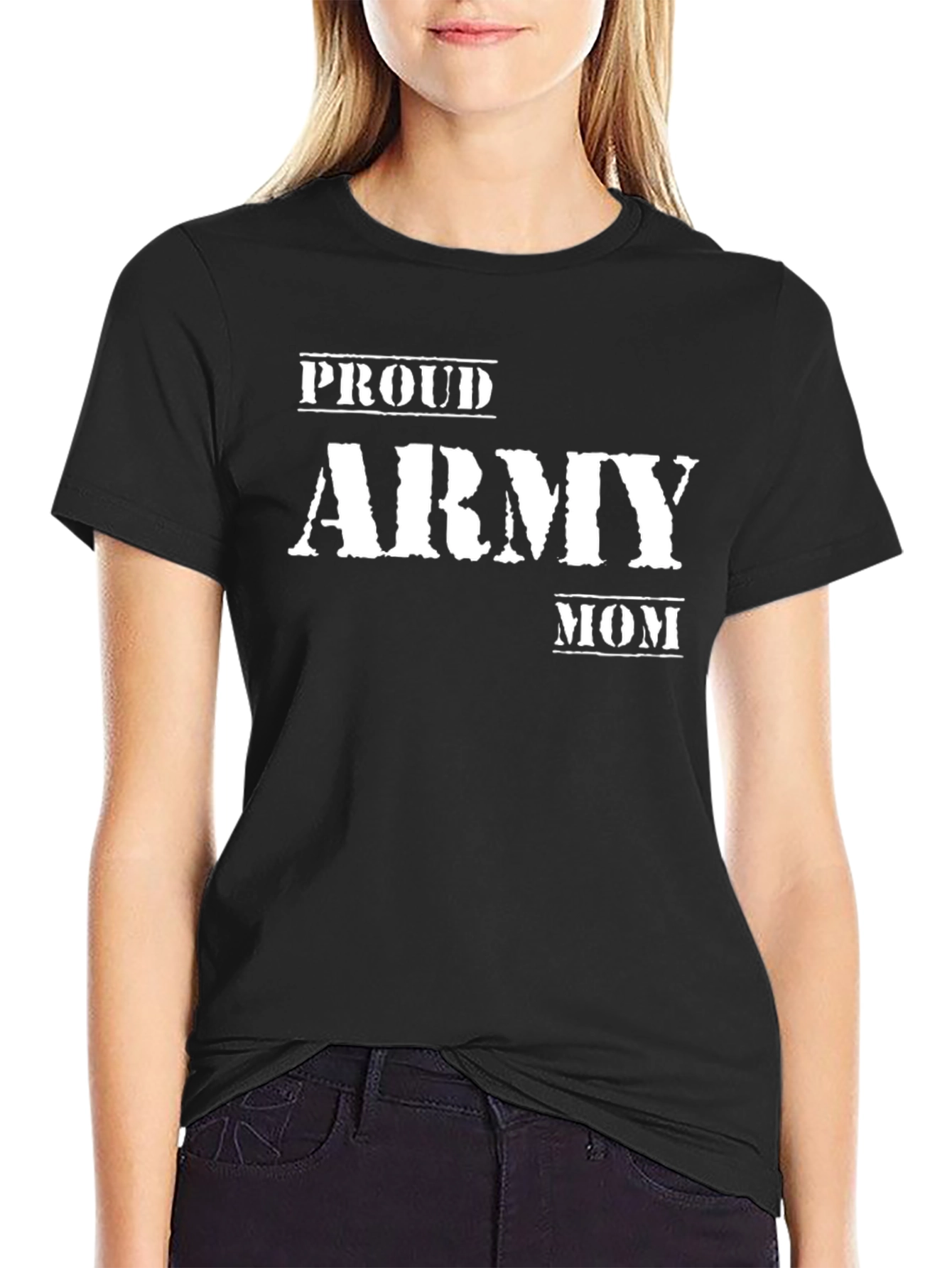 Proud Army Mom Black T-Shirt
