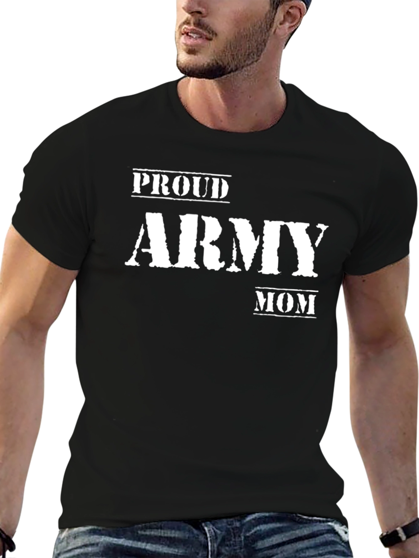 Proud Army Mom Black T-Shirt