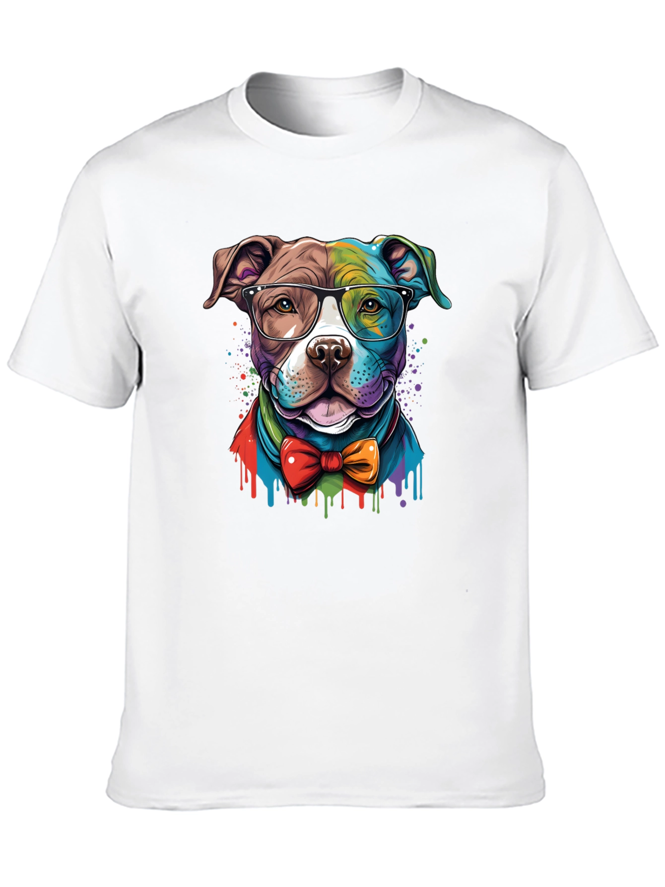 Dog with Glasses Graphic Tee - Black