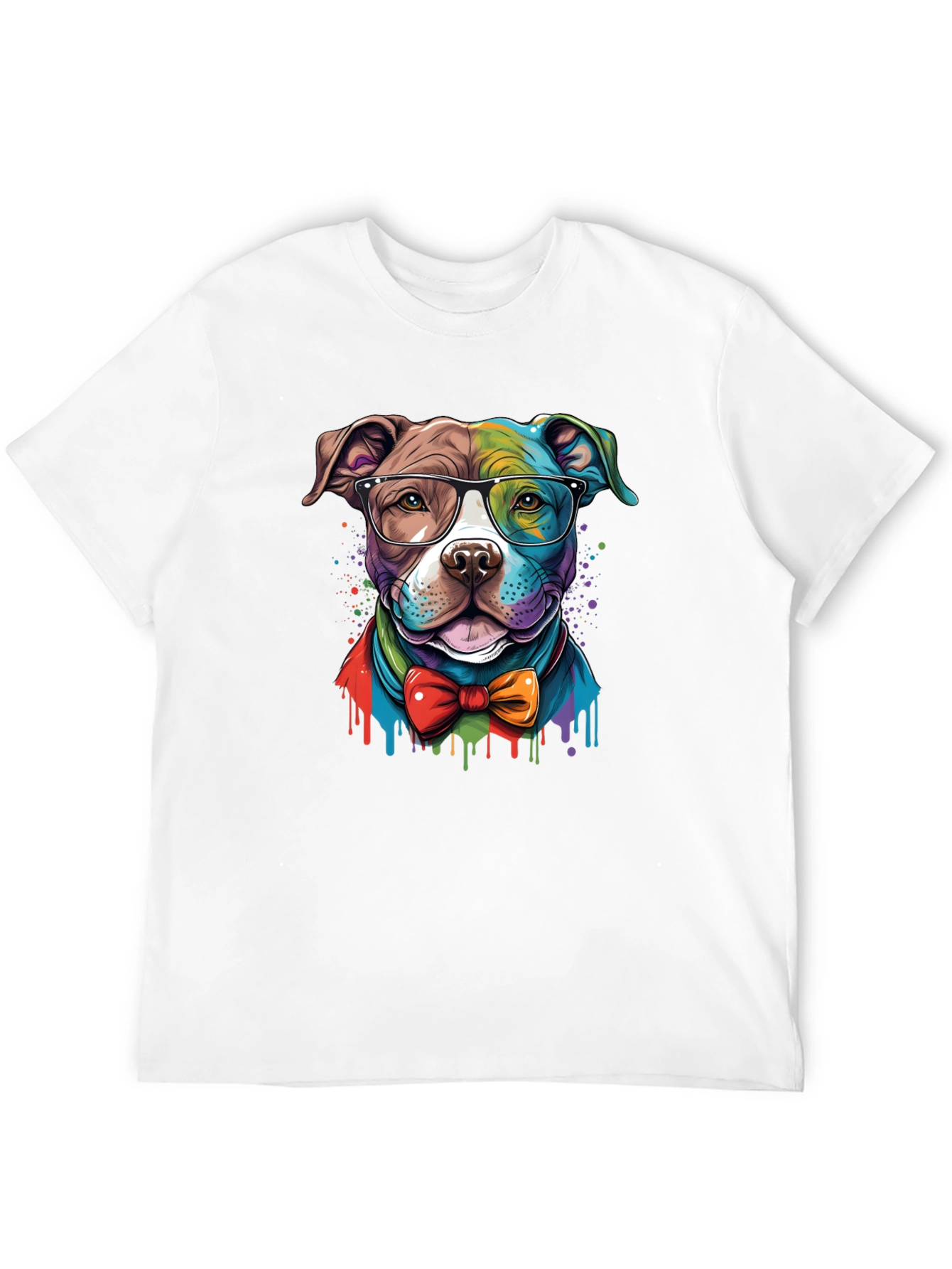 Dog with Glasses Graphic Tee - Black