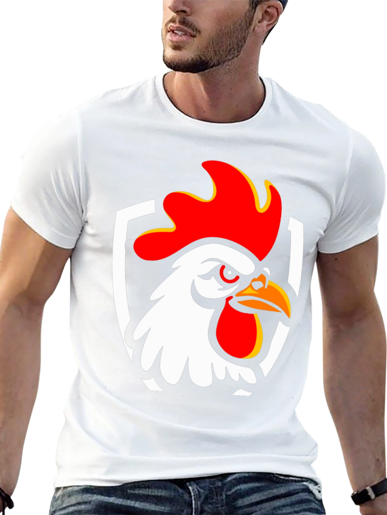 Rooster Graphic T-Shirt - Black Cotton Tee