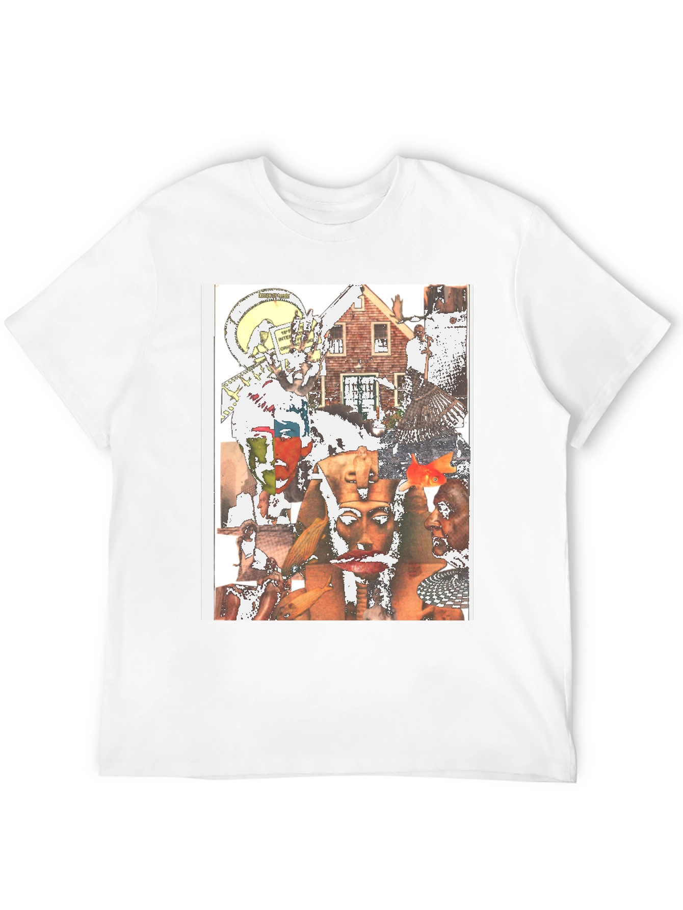 Unique Collage Graphic Tee - Black