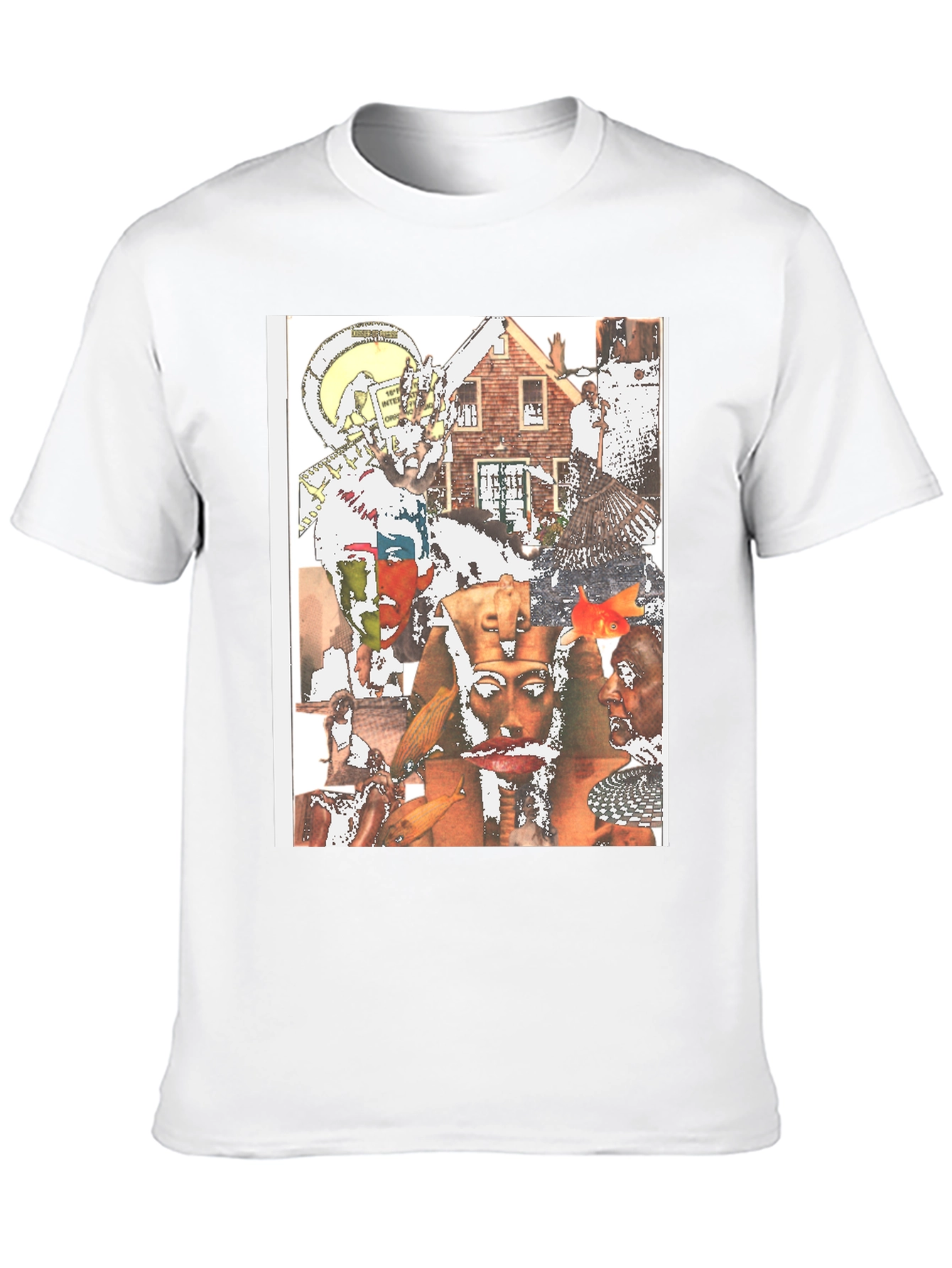 Unique Collage Graphic Tee - Black