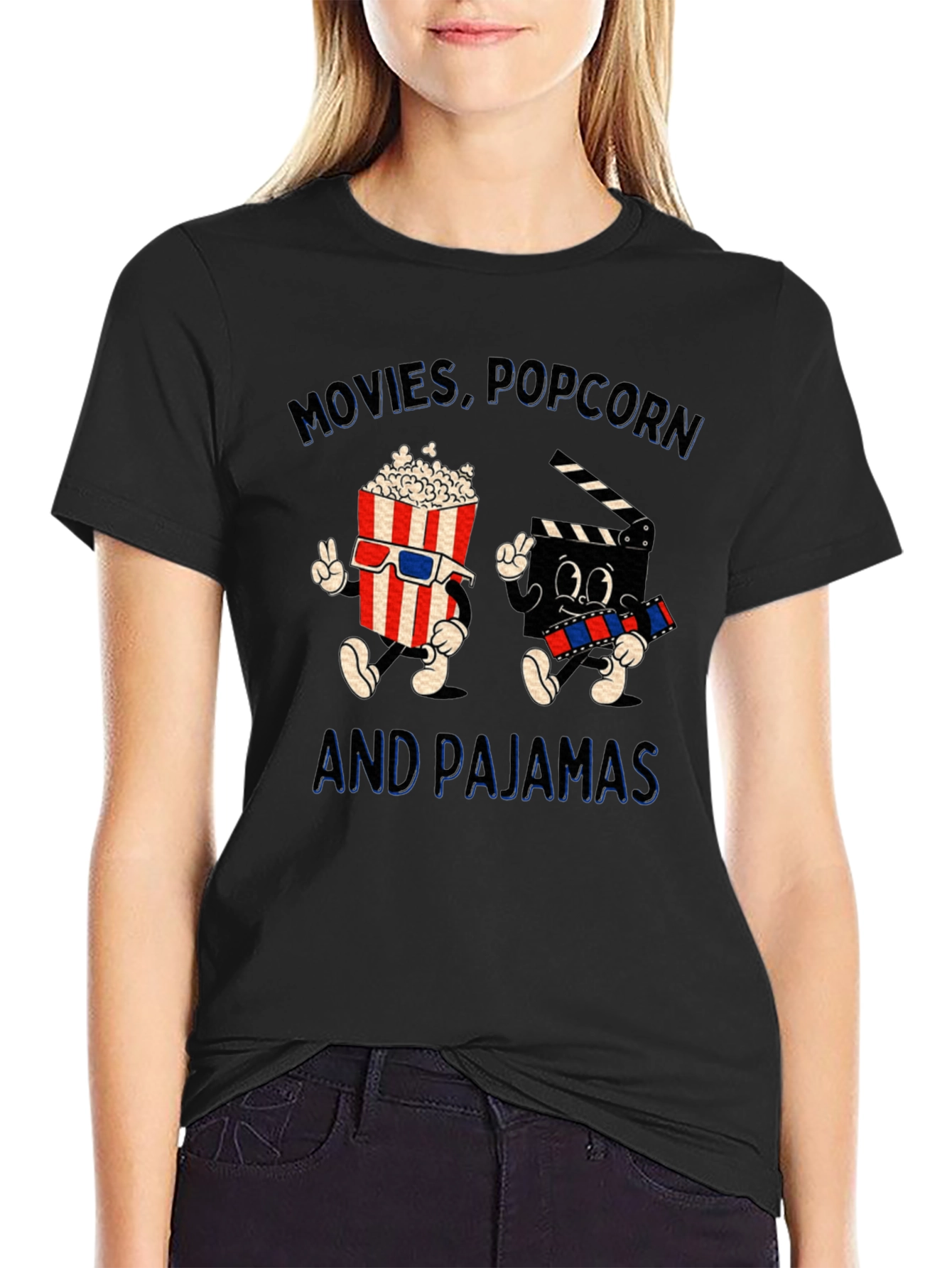 Movies Popcorn & Pajamas T-Shirt