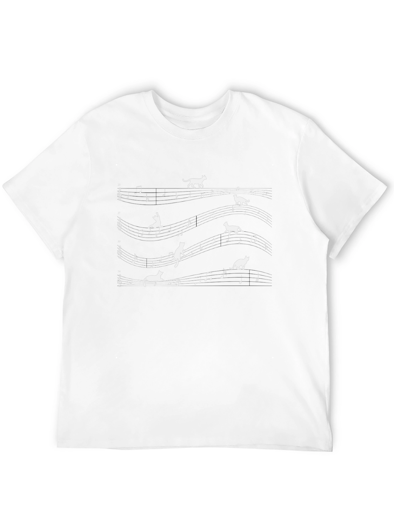 Musical Cats Graphic T-Shirt - Black