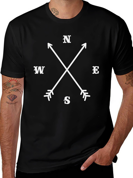 Compass Arrows Graphic Tee - Black