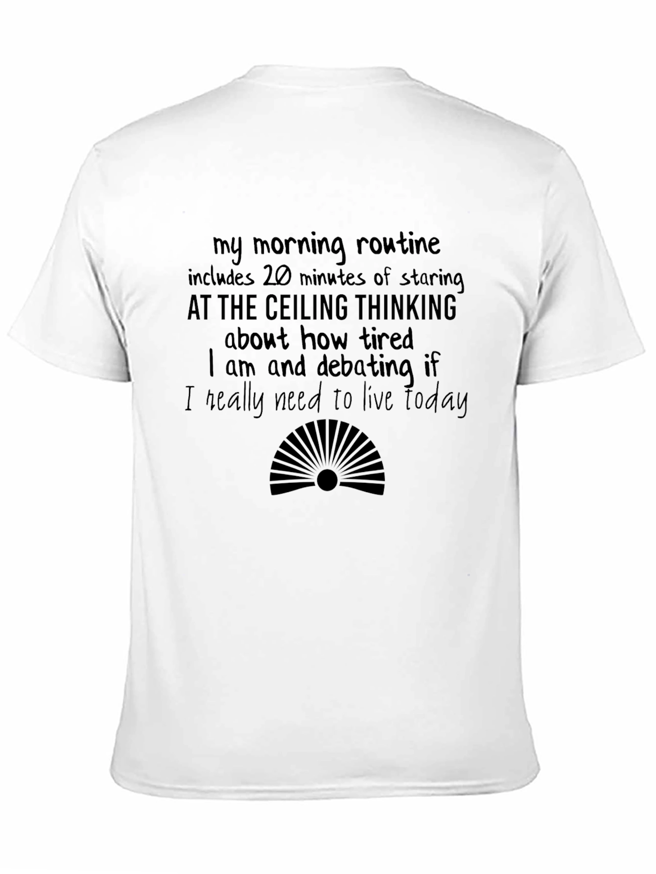 Humorous Morning Routine Black T-Shirt