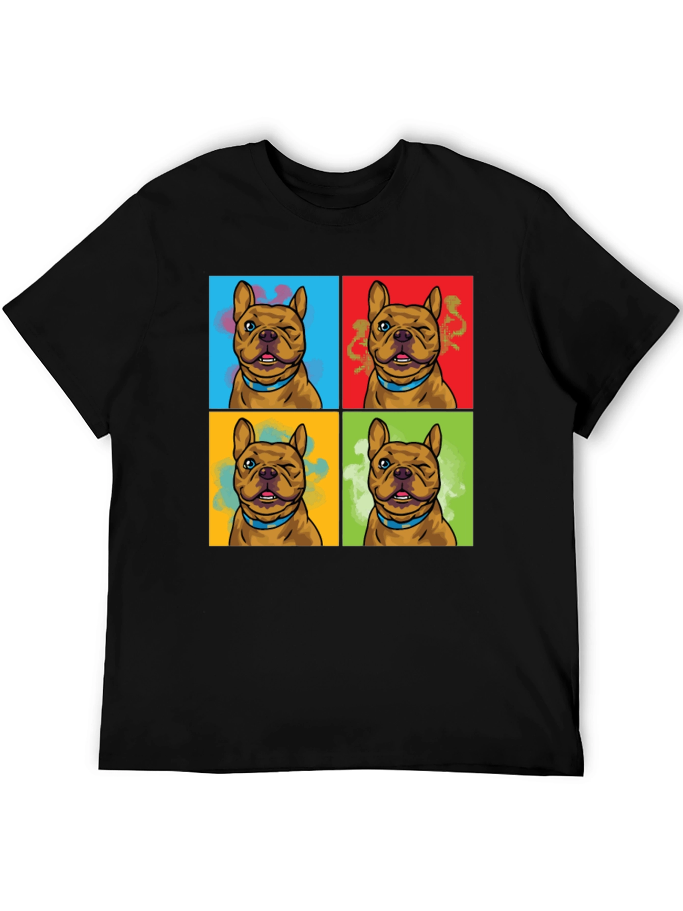 Pop Art Bulldog Graphic Tee - Black T-Shirt