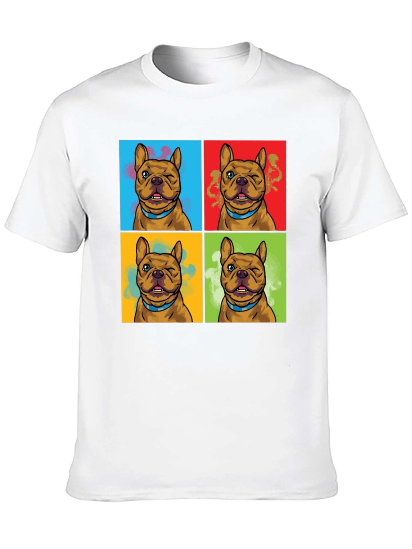Pop Art Bulldog Graphic Tee - Black T-Shirt