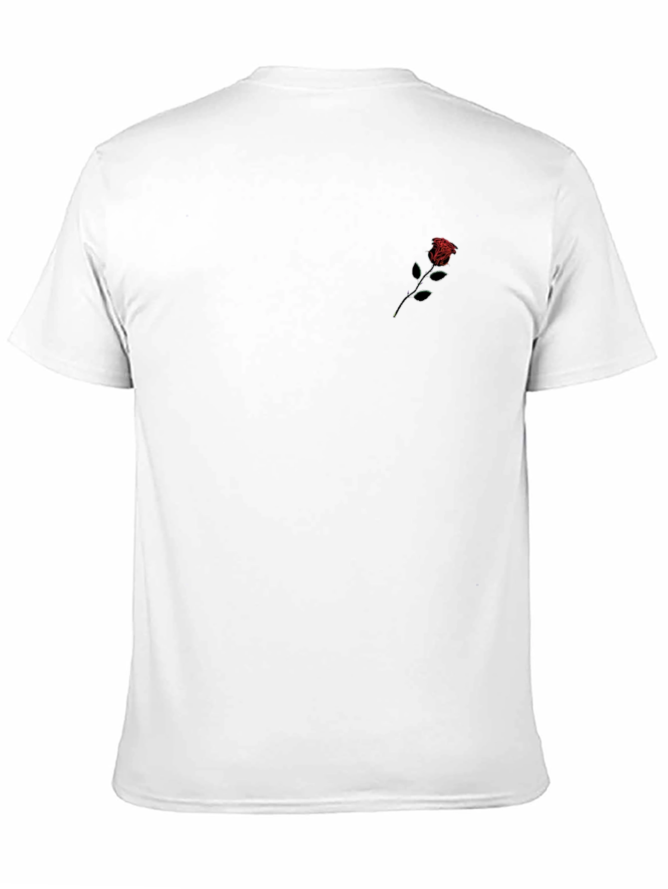 Rose Embroidered Black T-Shirt