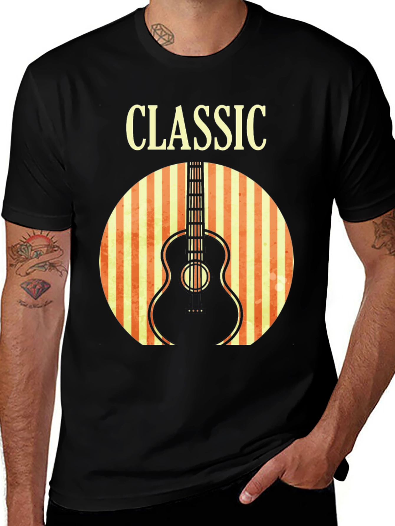 Classic Guitar T-Shirt - Retro Music Tee