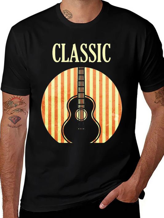 Classic Guitar T-Shirt - Retro Music Tee