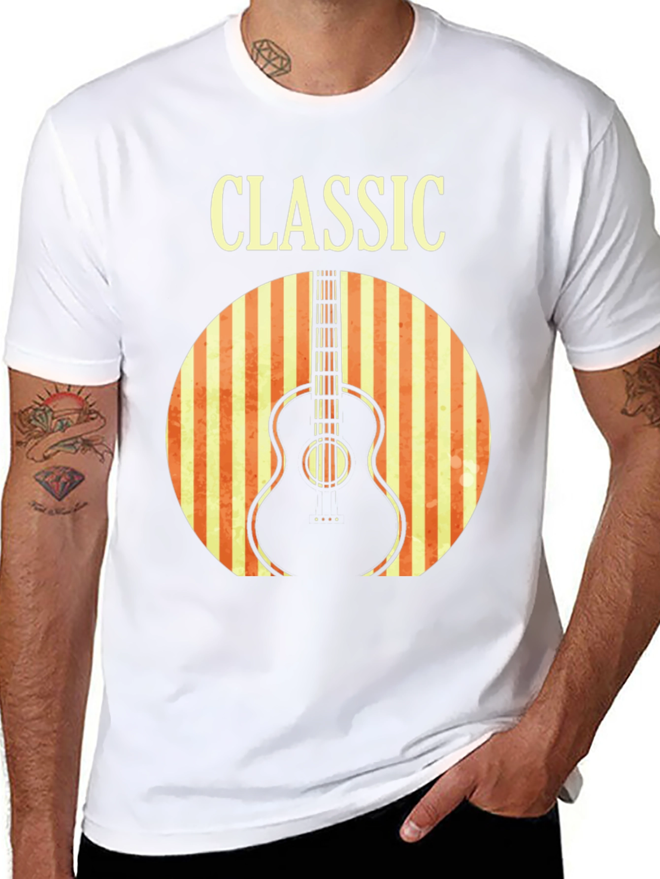 Classic Guitar T-Shirt - Retro Music Tee