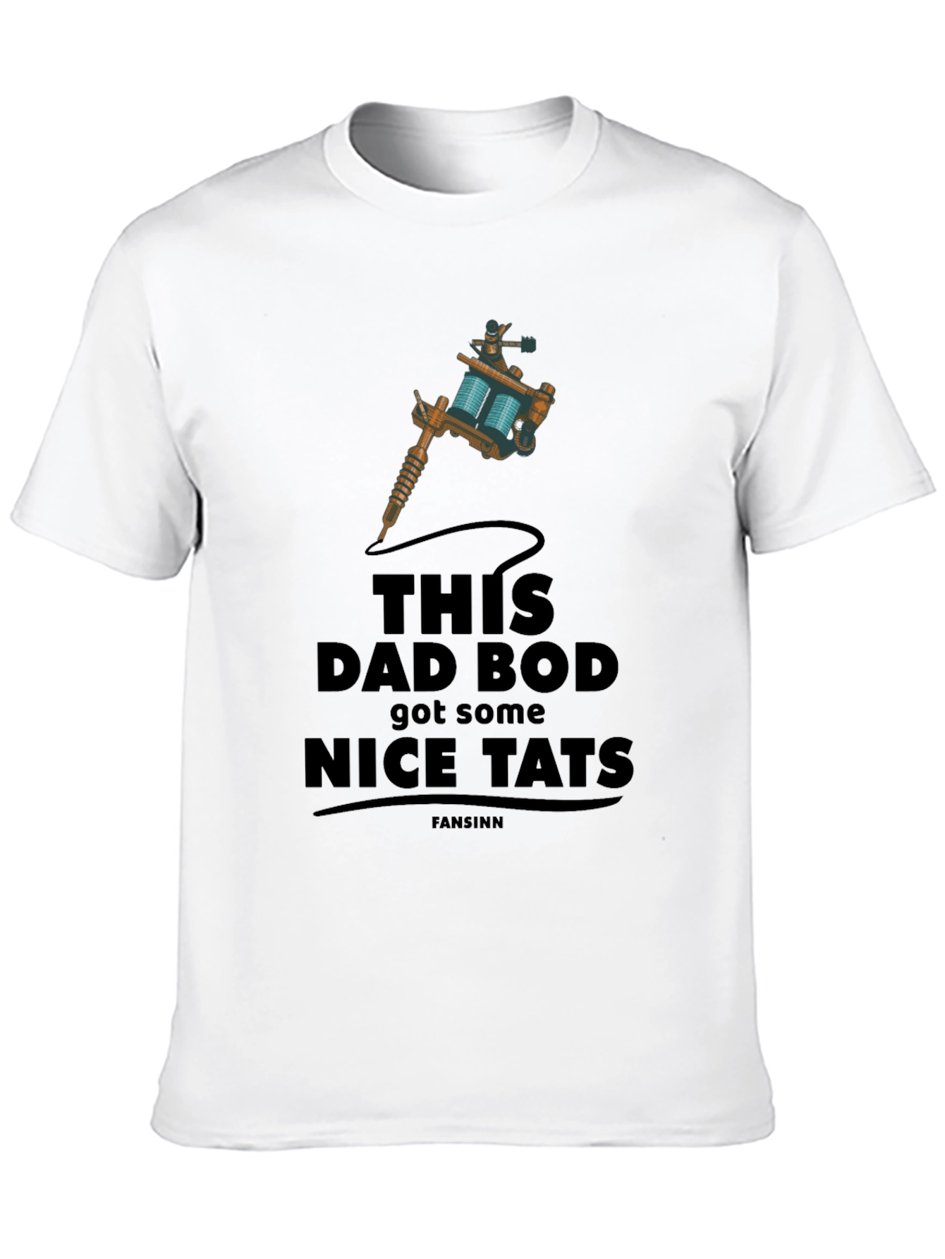 Dad Bod Nice Tats Tattoo Machine Graphic T-Shirt