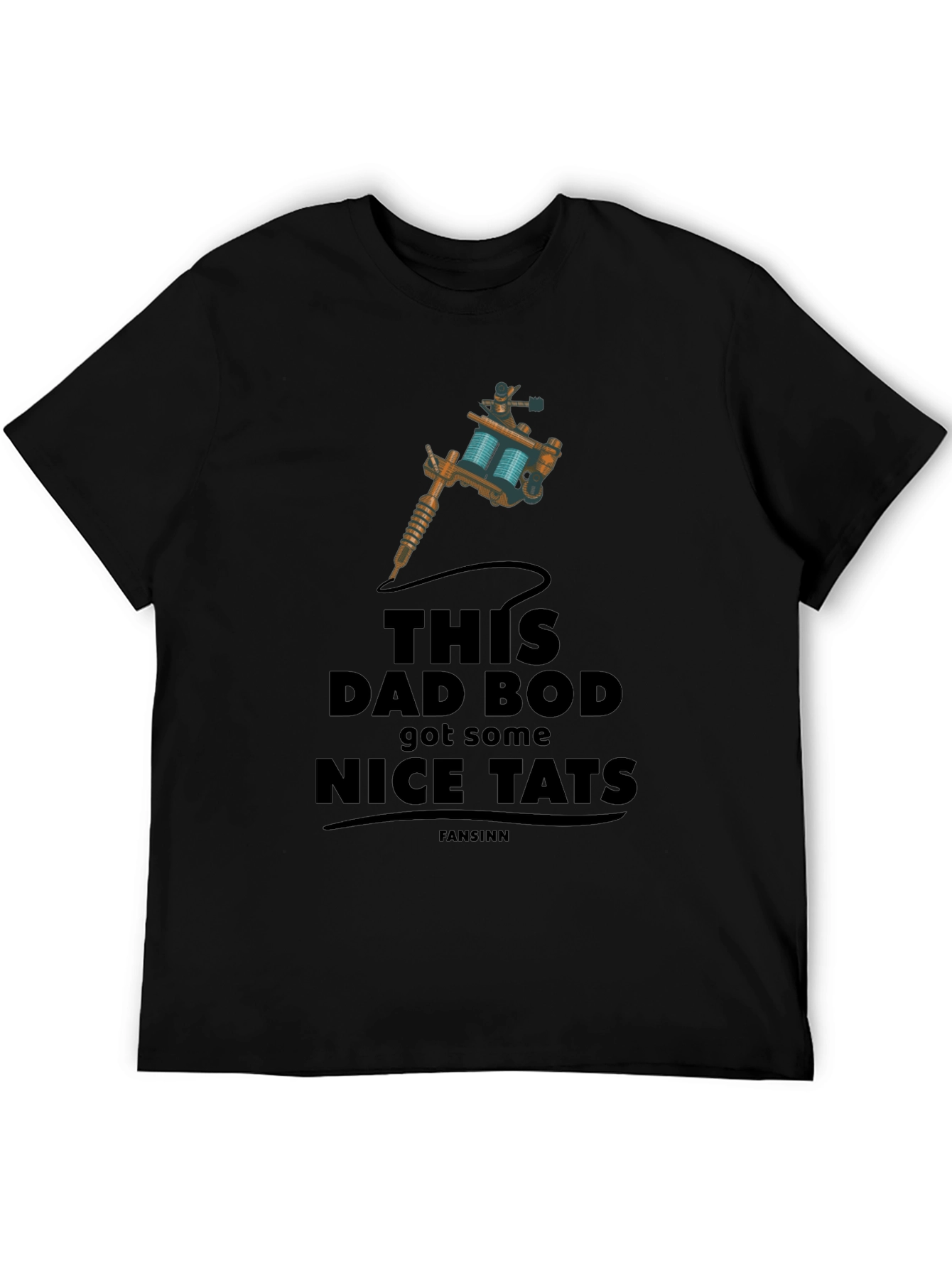 Dad Bod Nice Tats Tattoo Machine Graphic T-Shirt
