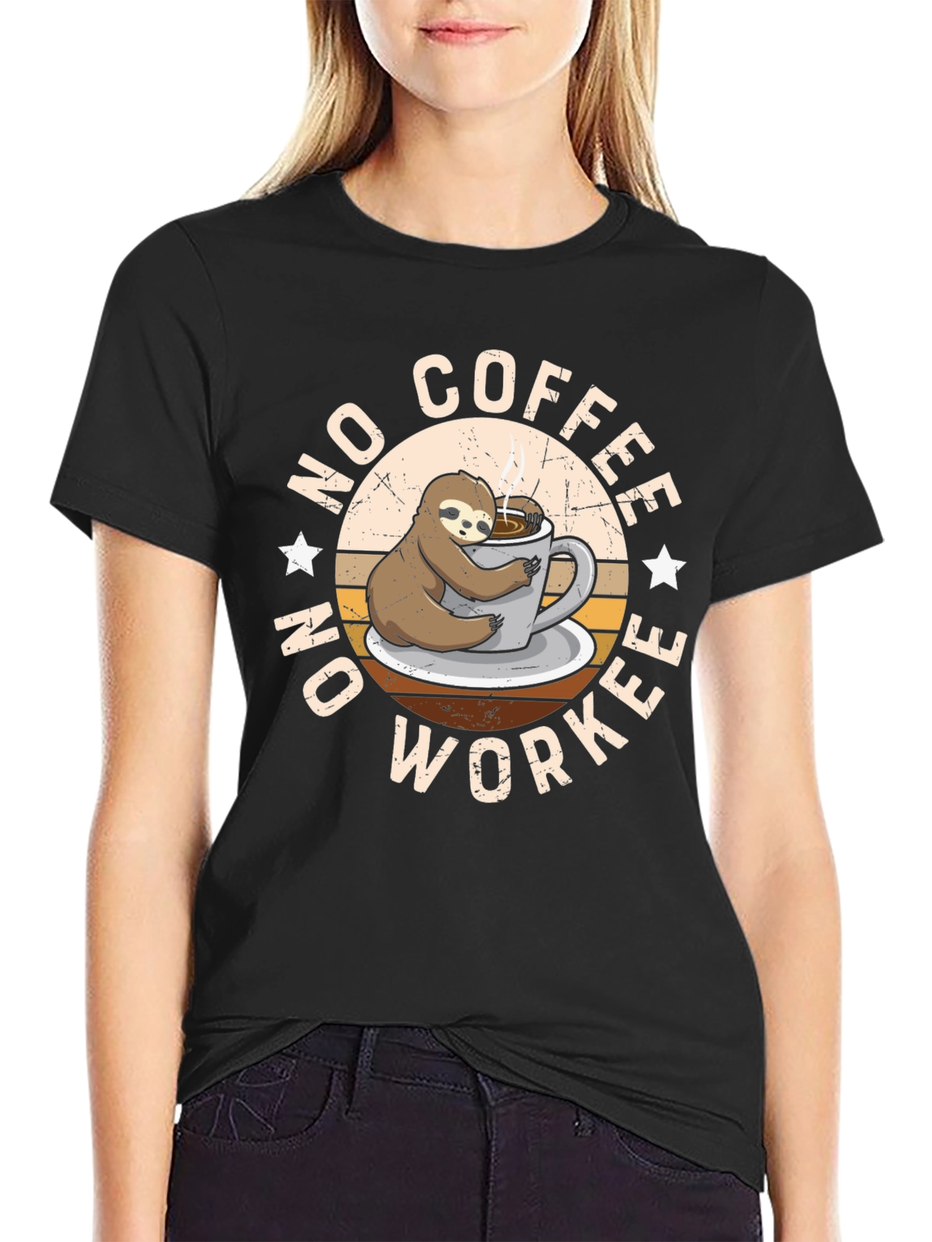 No Coffee No Workee T-Shirt Sloth Graphic Tee