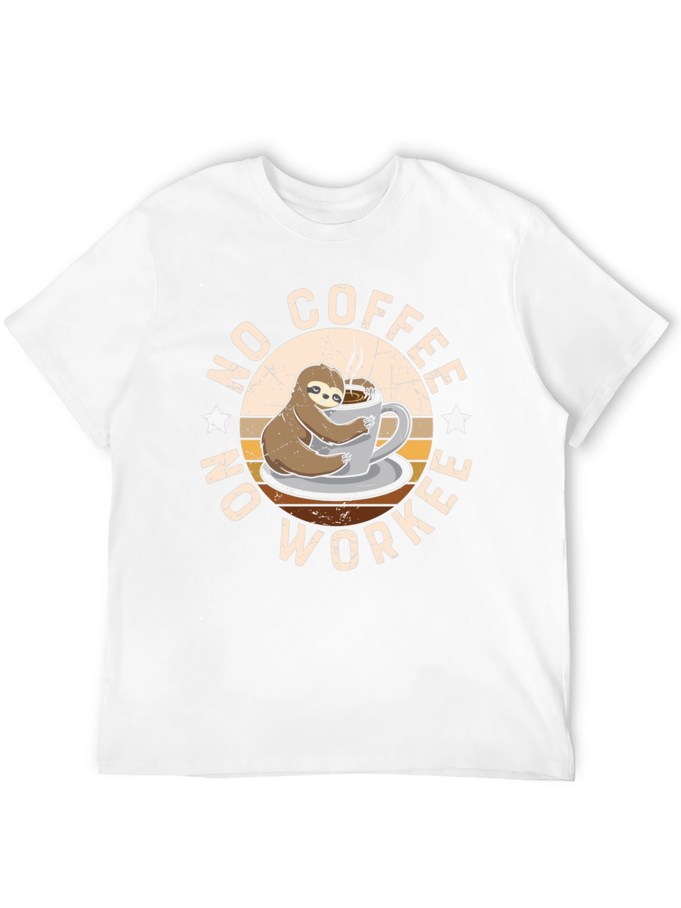 No Coffee No Workee T-Shirt Sloth Graphic Tee