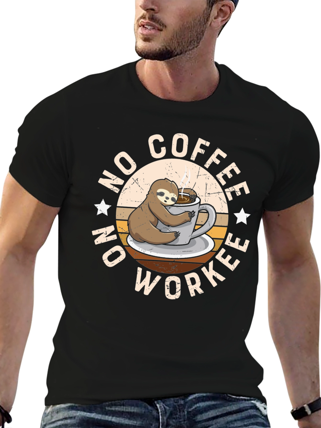 No Coffee No Workee T-Shirt Sloth Graphic Tee