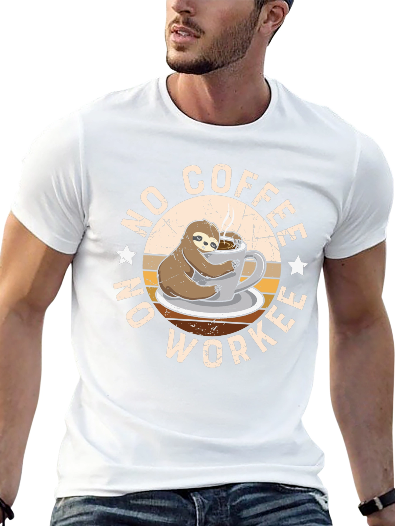 No Coffee No Workee T-Shirt Sloth Graphic Tee