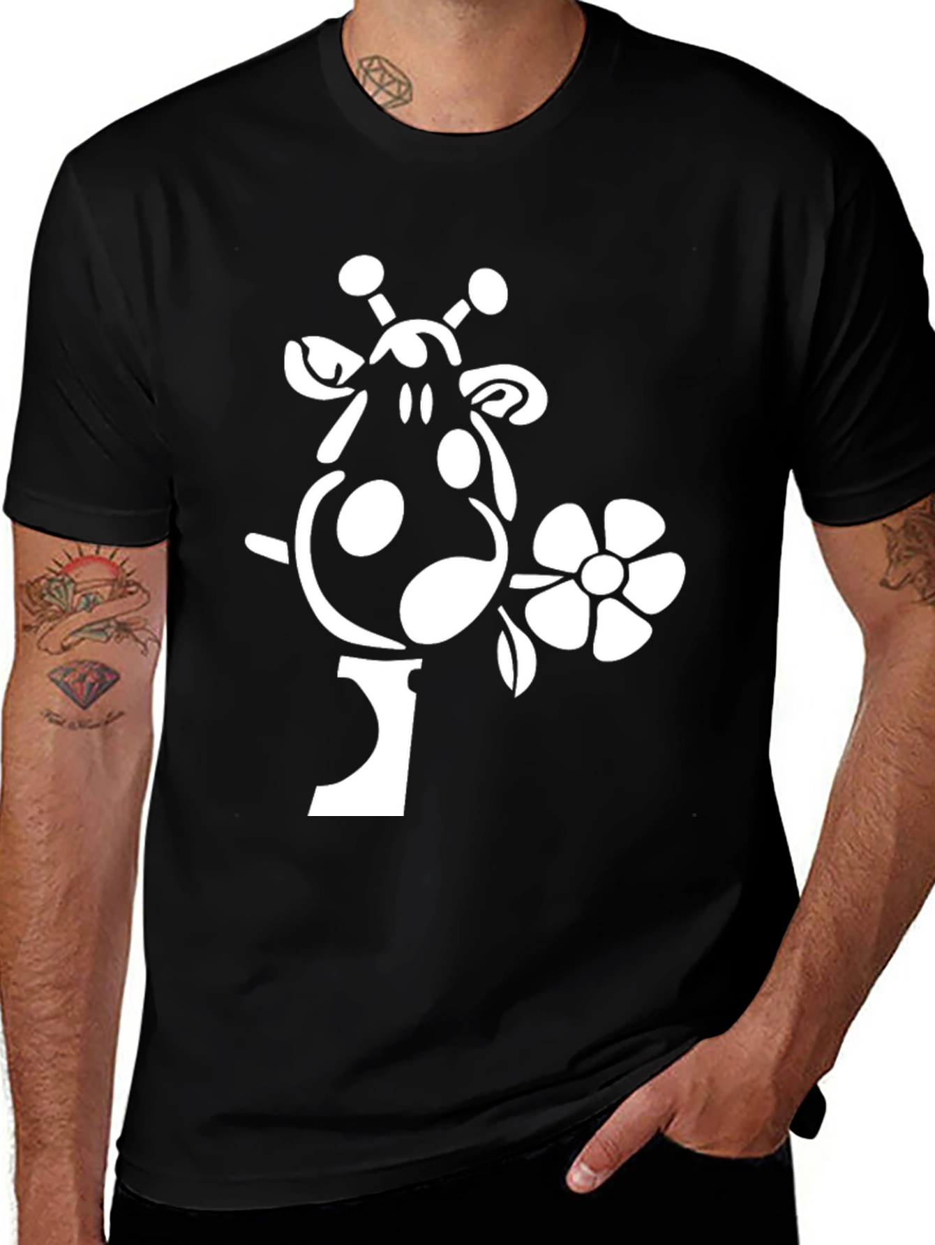 Giraffe Flower Graphic Tee